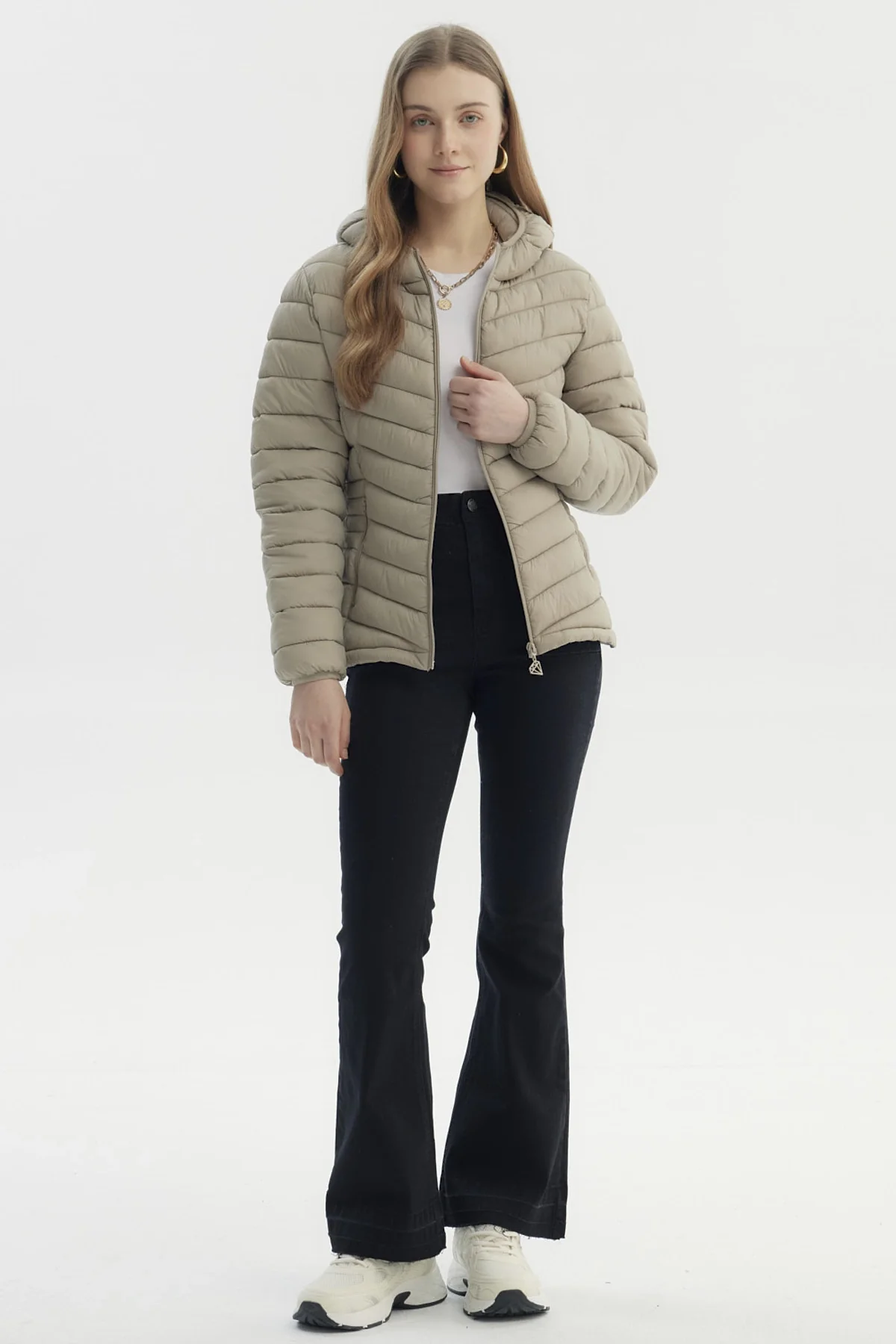 Parka Mujer Corta Plummy Cortes Beige - Image 4