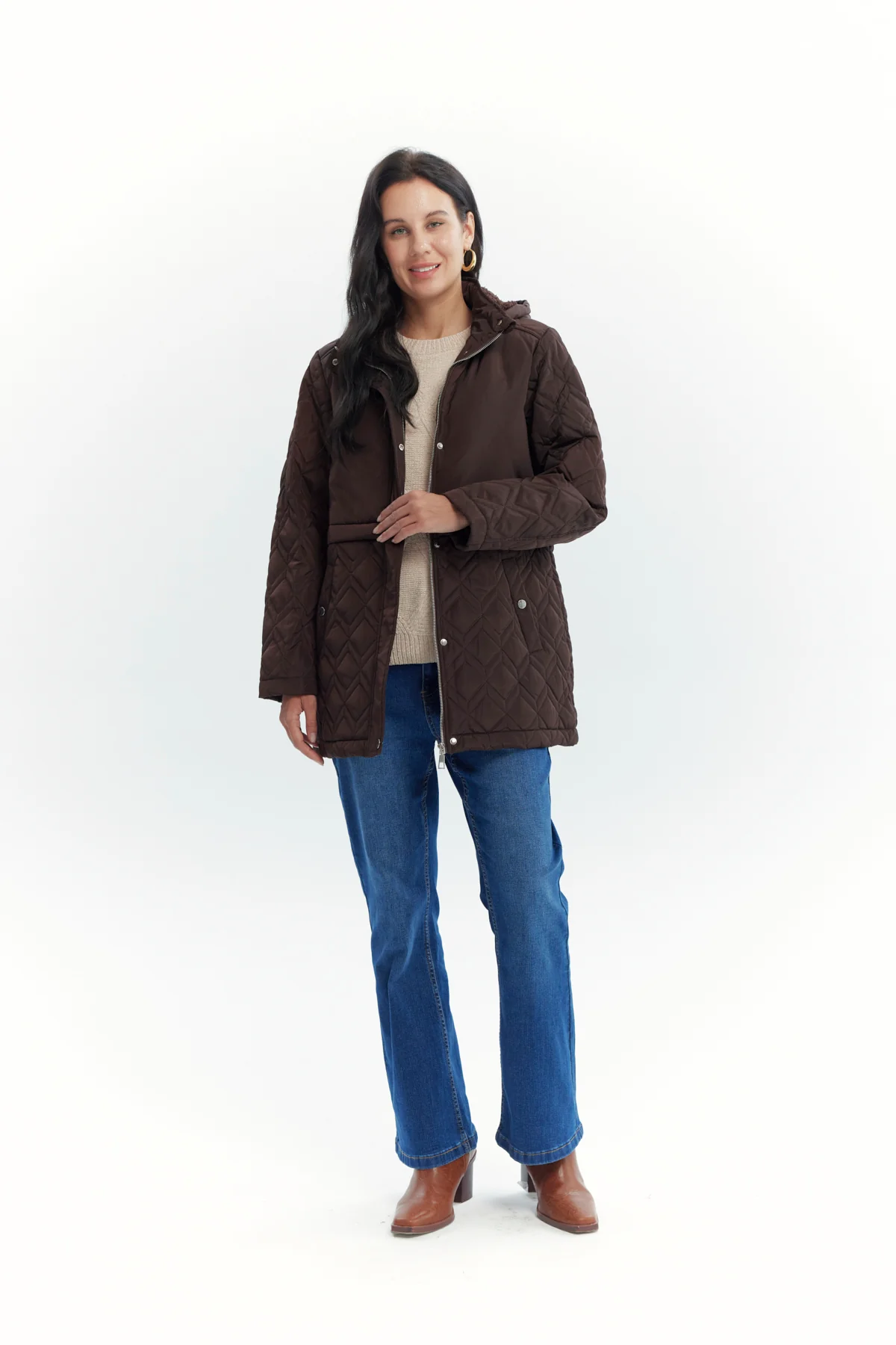 Parka Mujer Slim Café Oscuro - Image 4