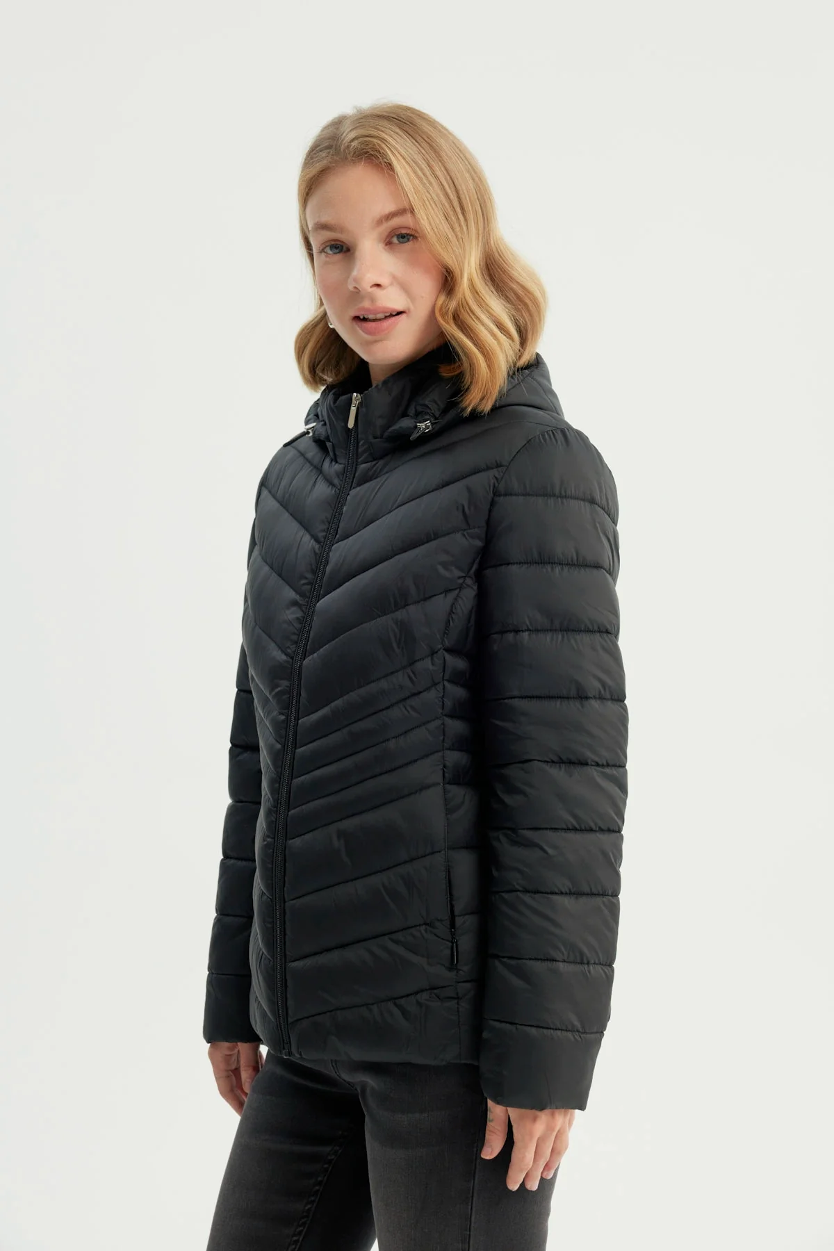 Parka Mujer Slim Negro - Image 2