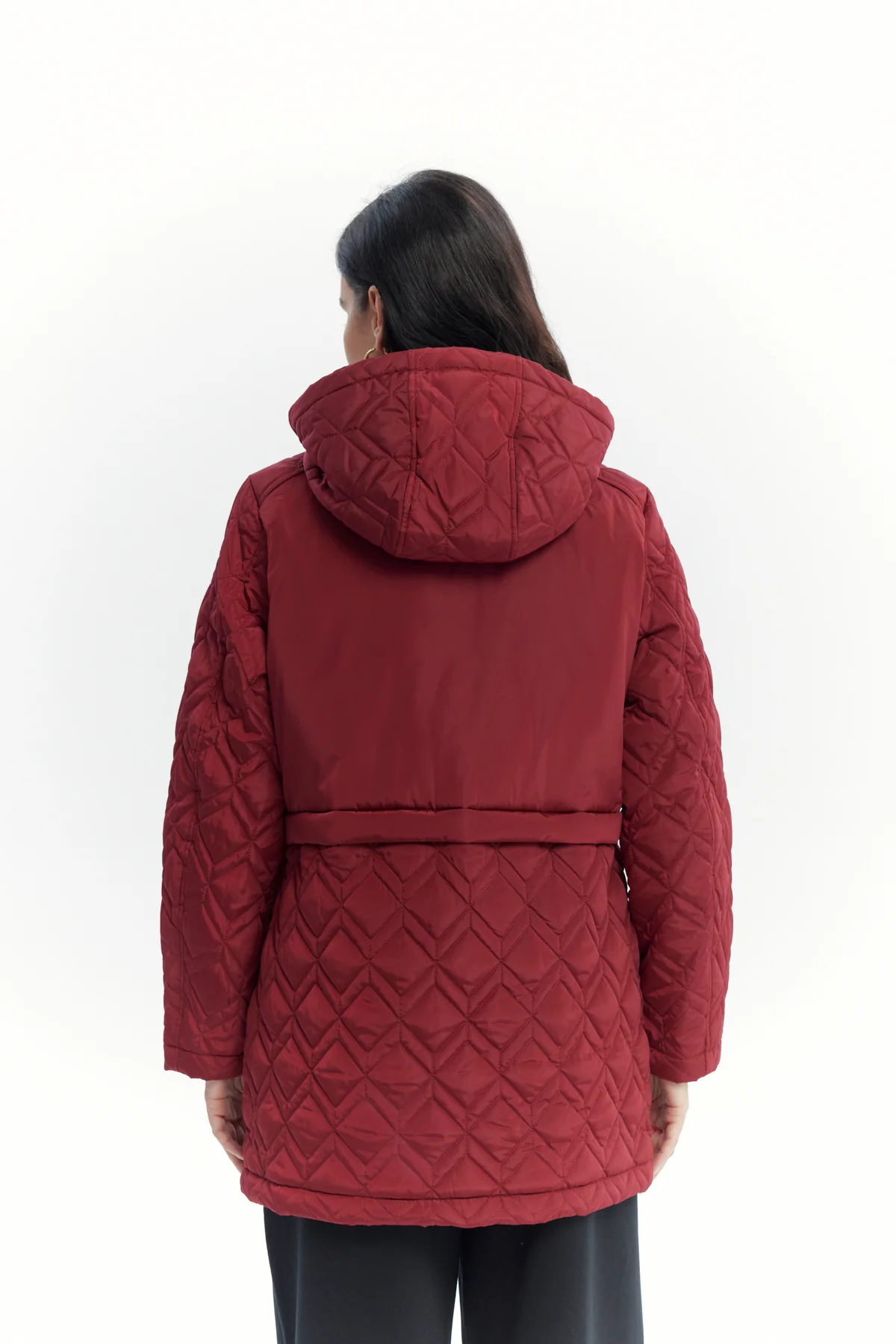 Parka Mujer Slim Rojo Oscuro - Image 3