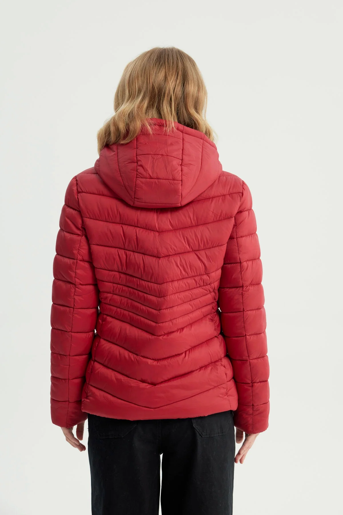Parka Mujer Slim Rojo Oscuro - Image 3