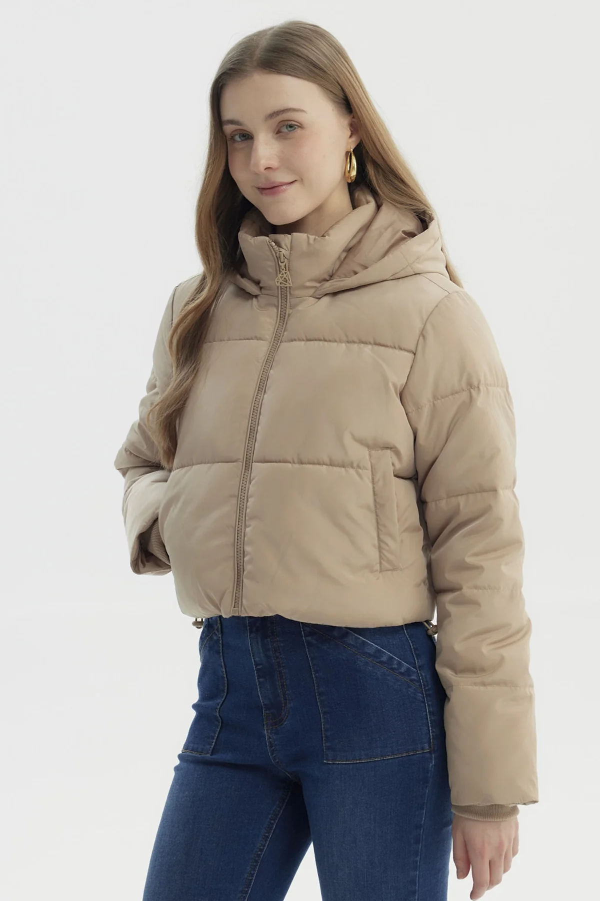 Parka Mujer Wide Acolchado Beige Oscuro - Image 2