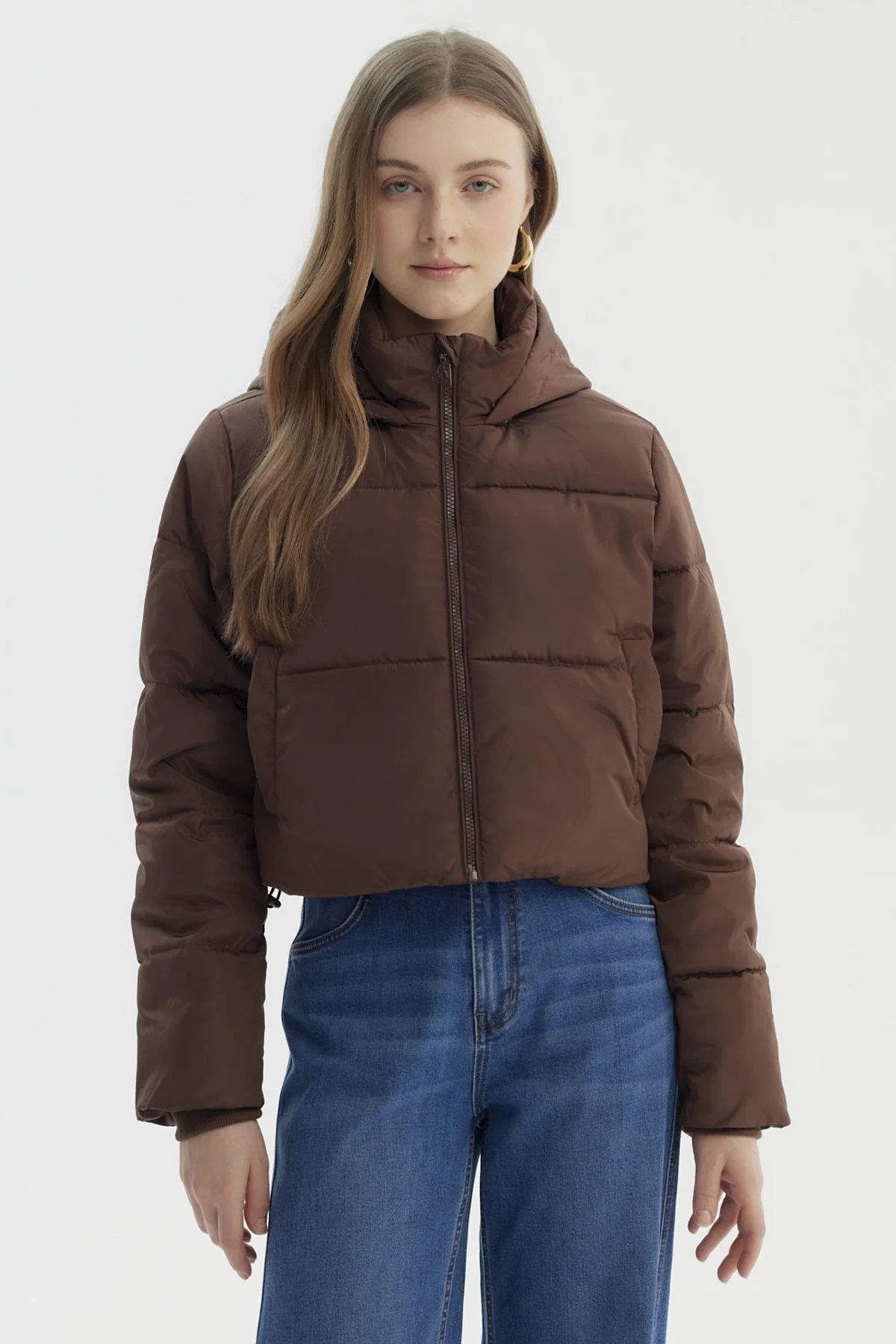 Parka Mujer Wide Acolchado Café