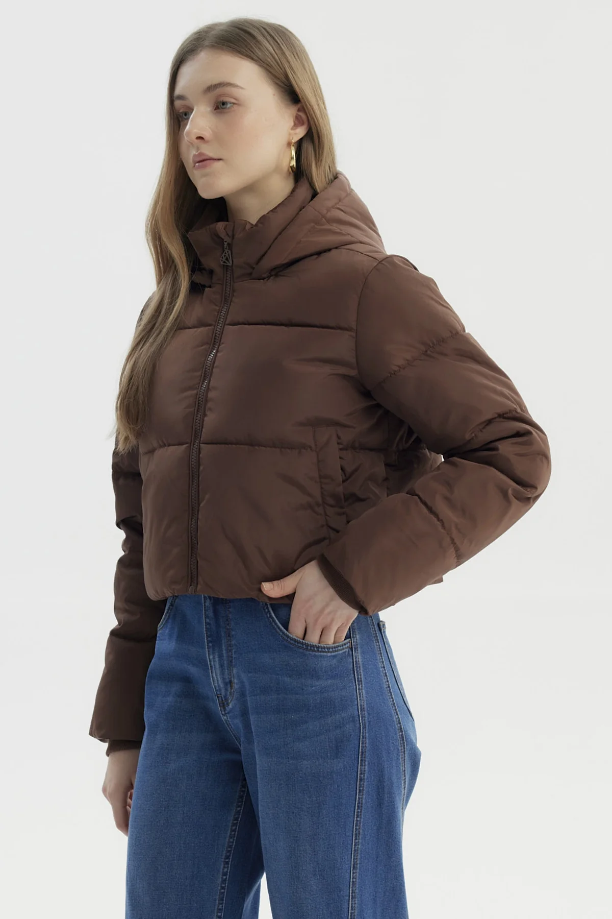 Parka Mujer Wide Acolchado Café - Image 2