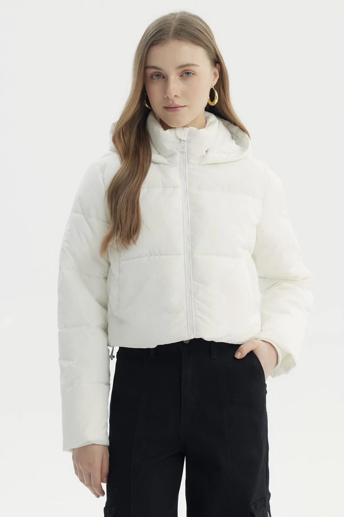 Parka Mujer Wide Acolchado Crudo
