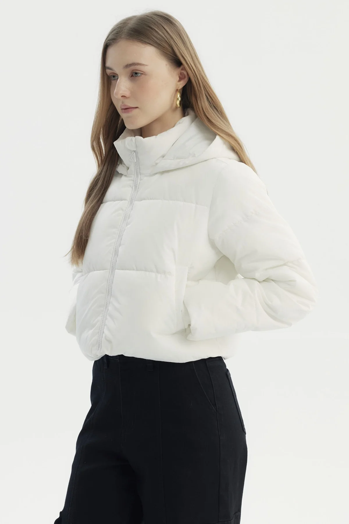 Parka Mujer Wide Acolchado Crudo - Image 2