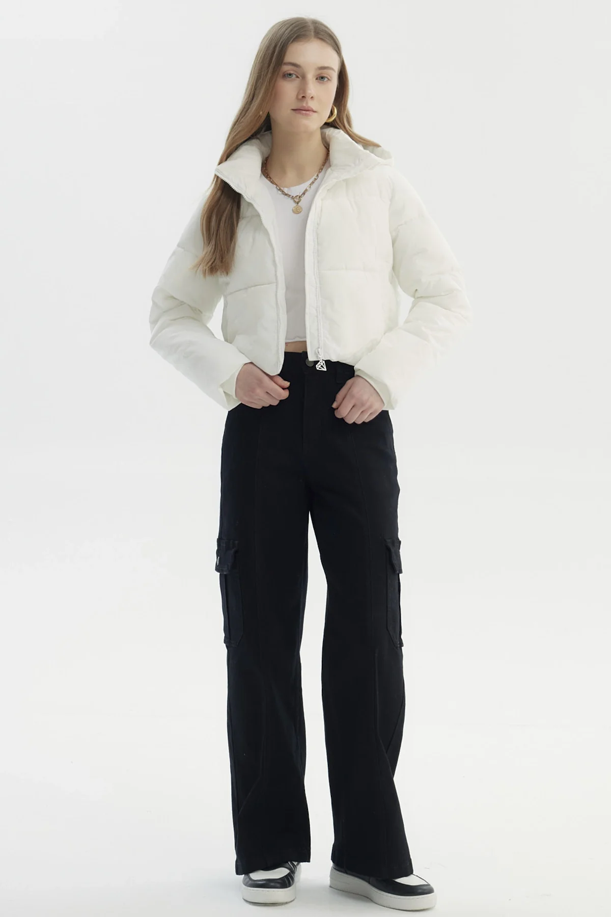 Parka Mujer Wide Acolchado Crudo - Image 4