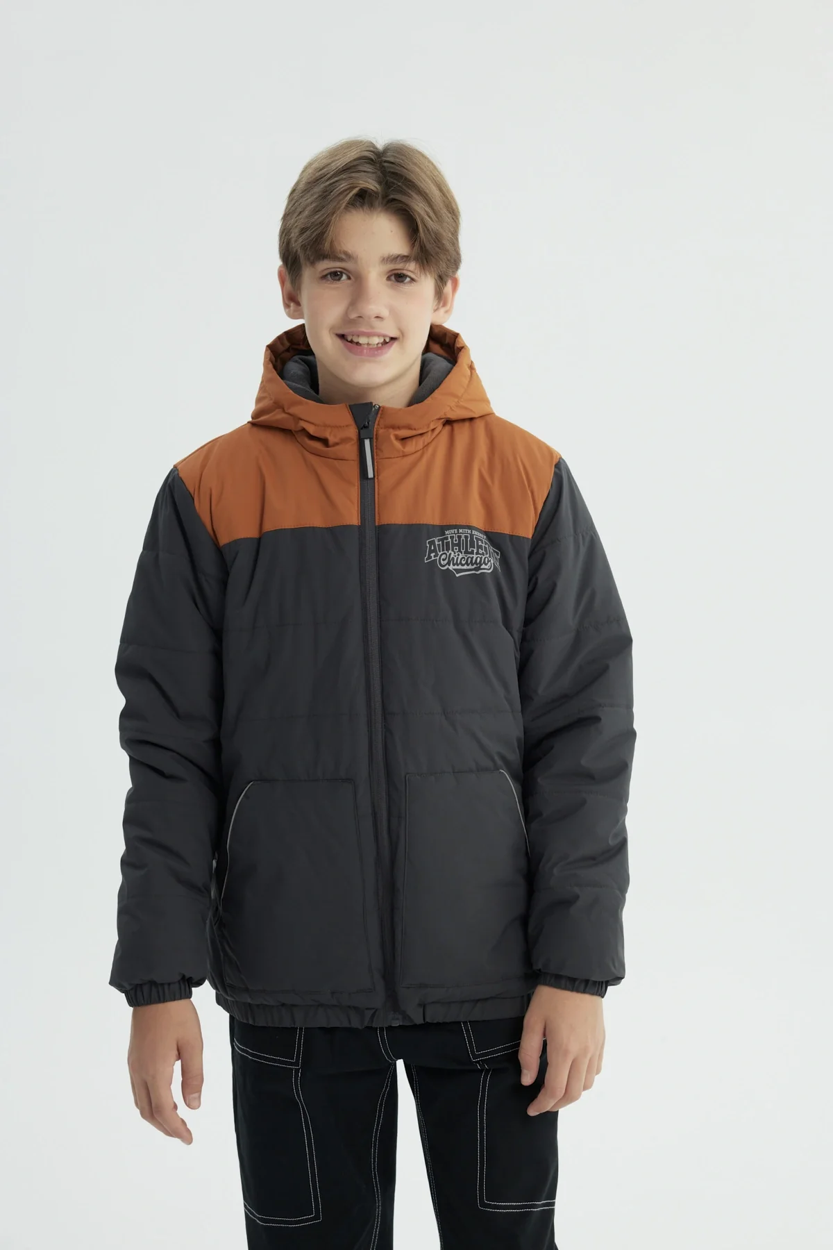 Parka Niño Con Gorro Marengo