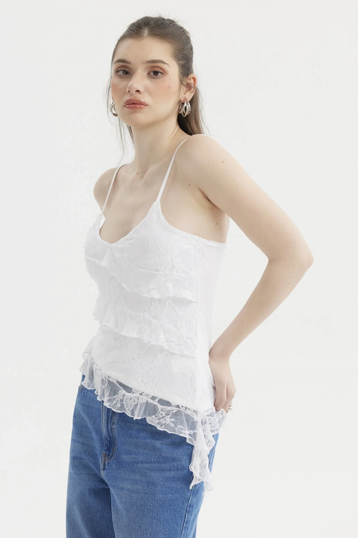 Peto Mujer Basta Asimétrica Blanco - Image 2
