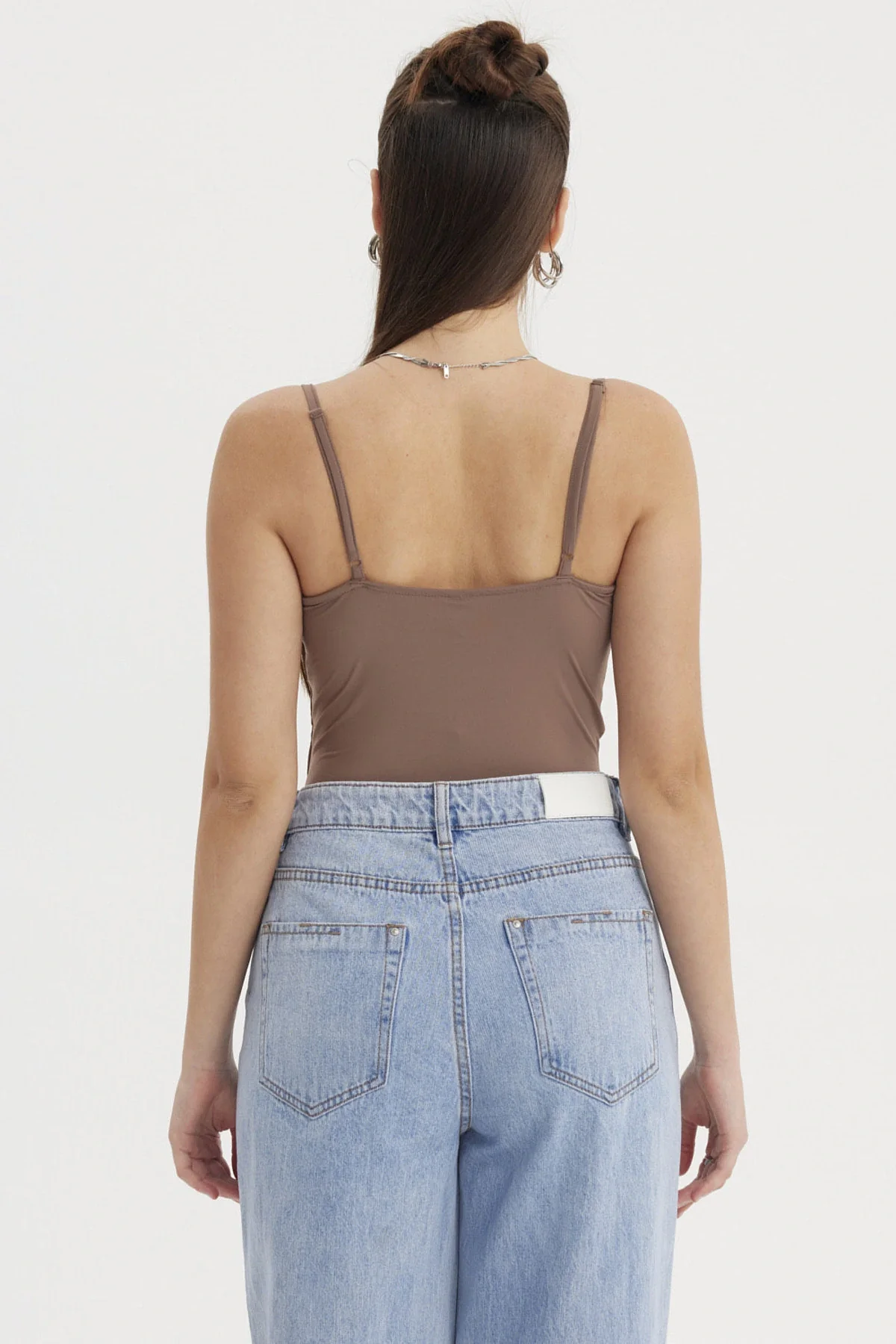Peto Mujer Drapeado Ajustable Cafe - Image 3