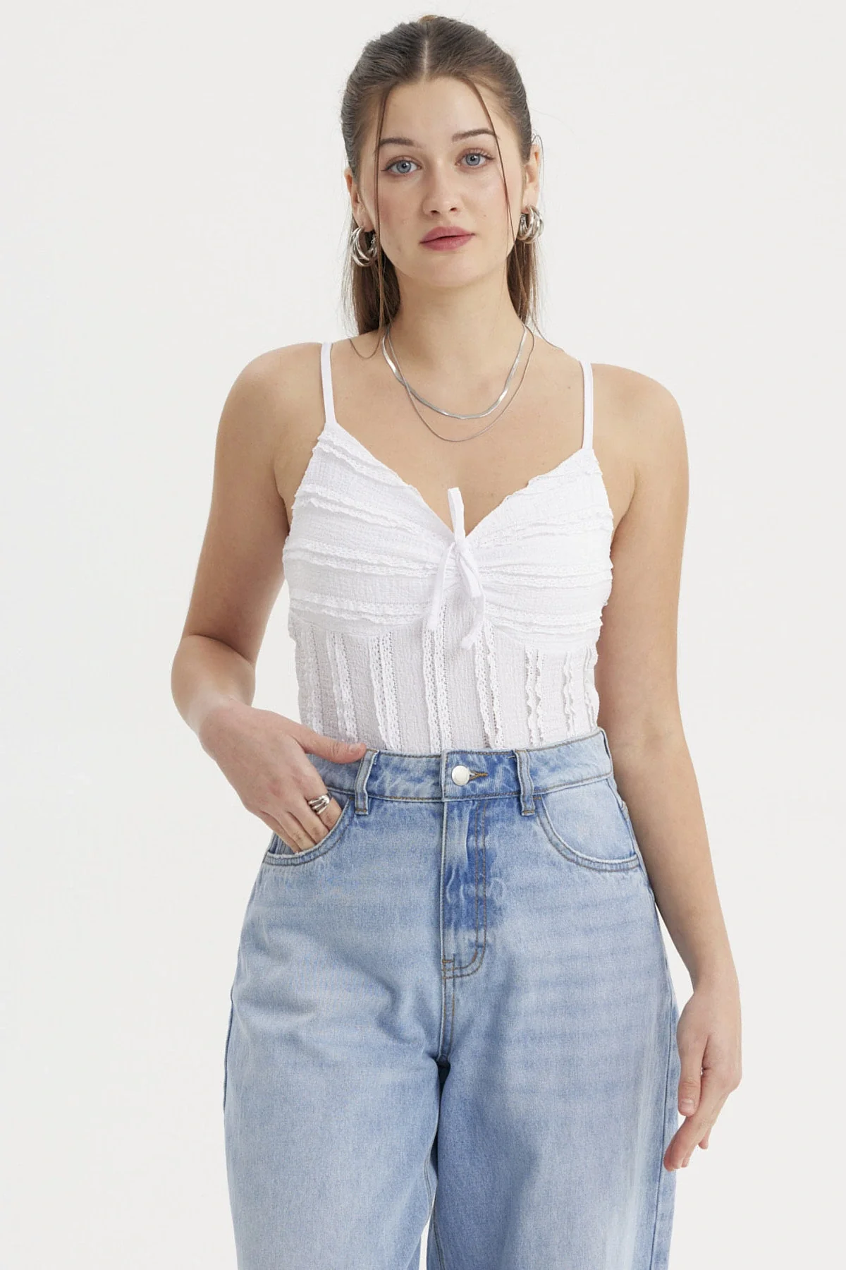 Peto Mujer Texturizada Blanco