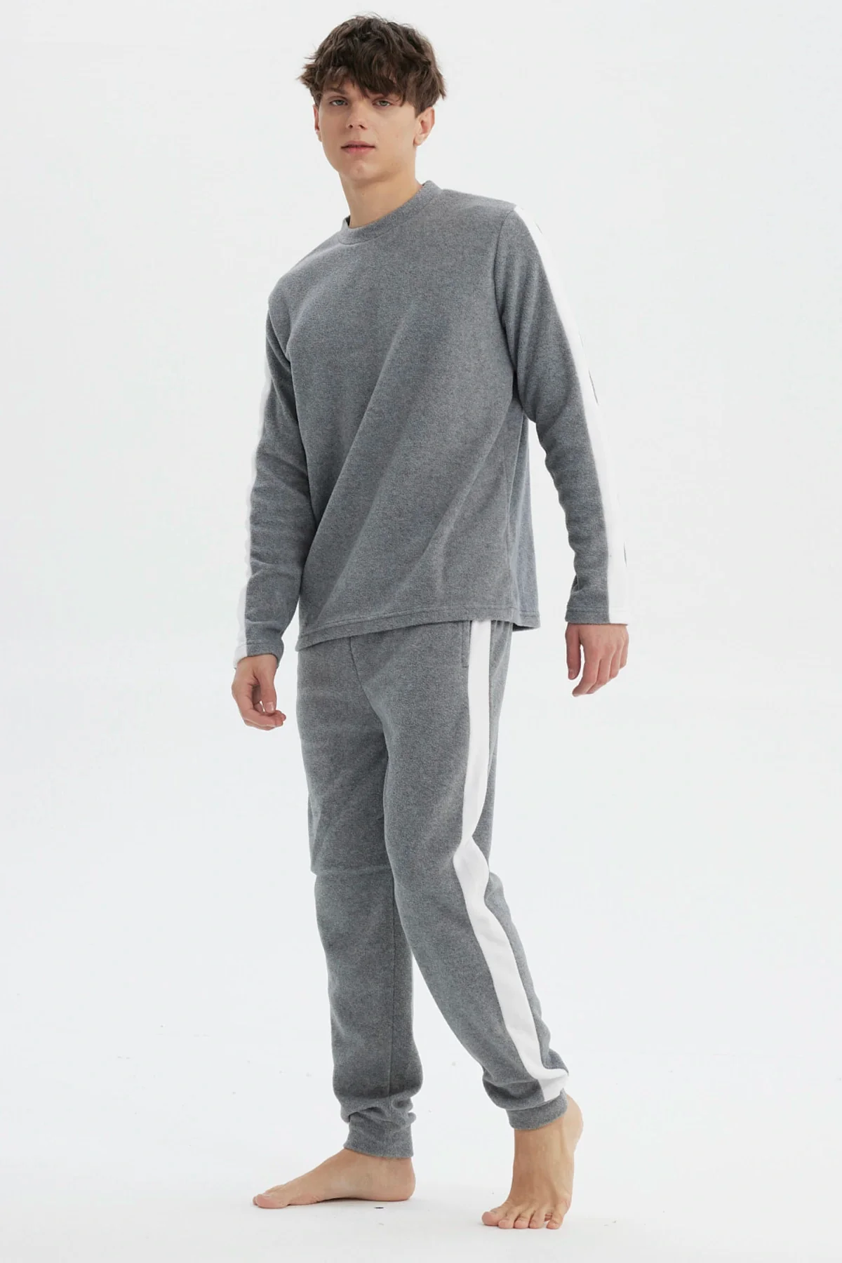 Pijama Hombre Pijama Gris Melange - Image 2