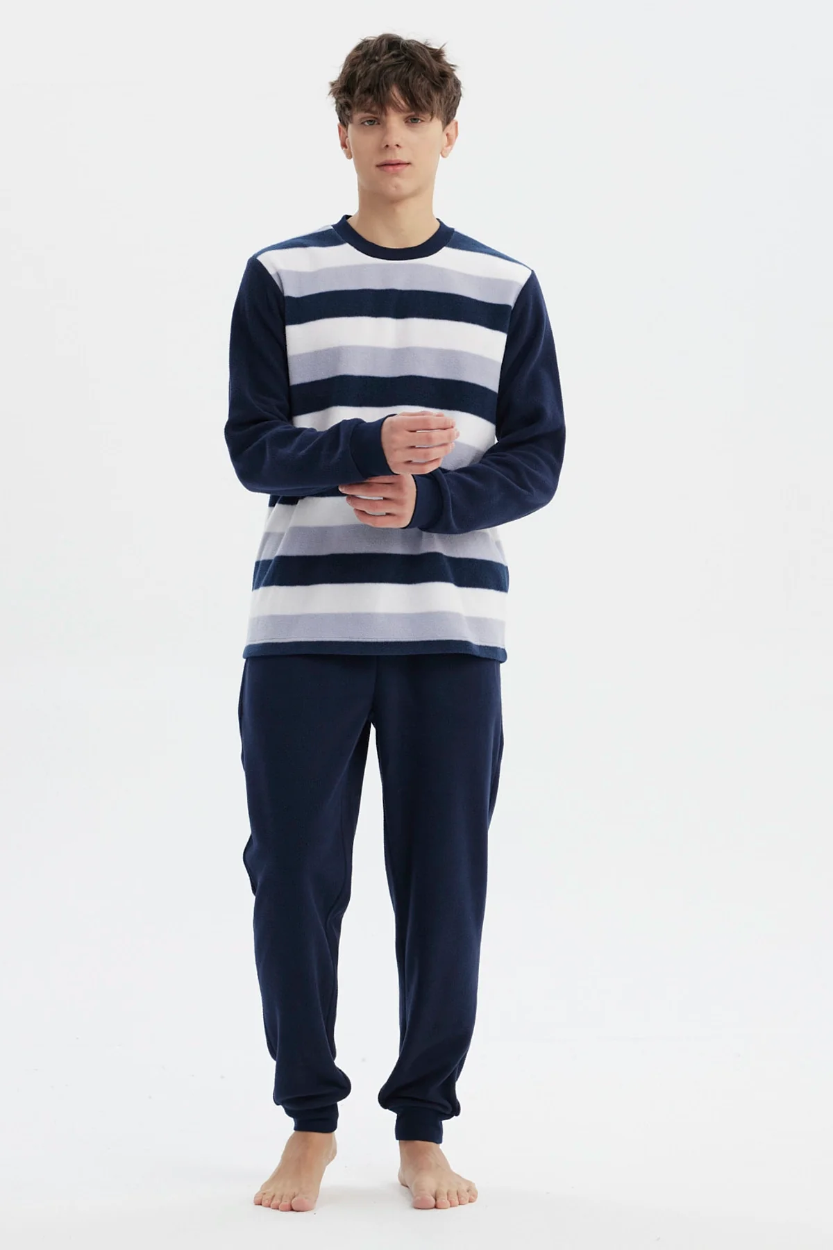 Pijama Hombre Pijama Polera Y Pantalón Azul