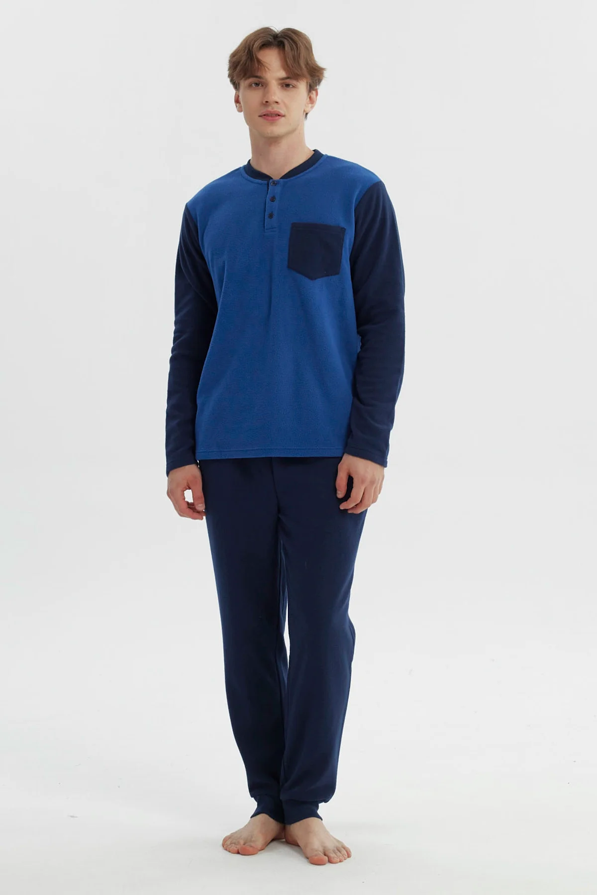 Pijama Hombre Pijama Polera Y Pantalón Azul