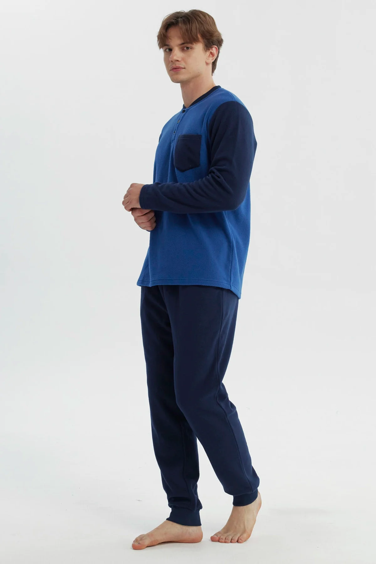 Pijama Hombre Pijama Polera Y Pantalón Azul - Image 3