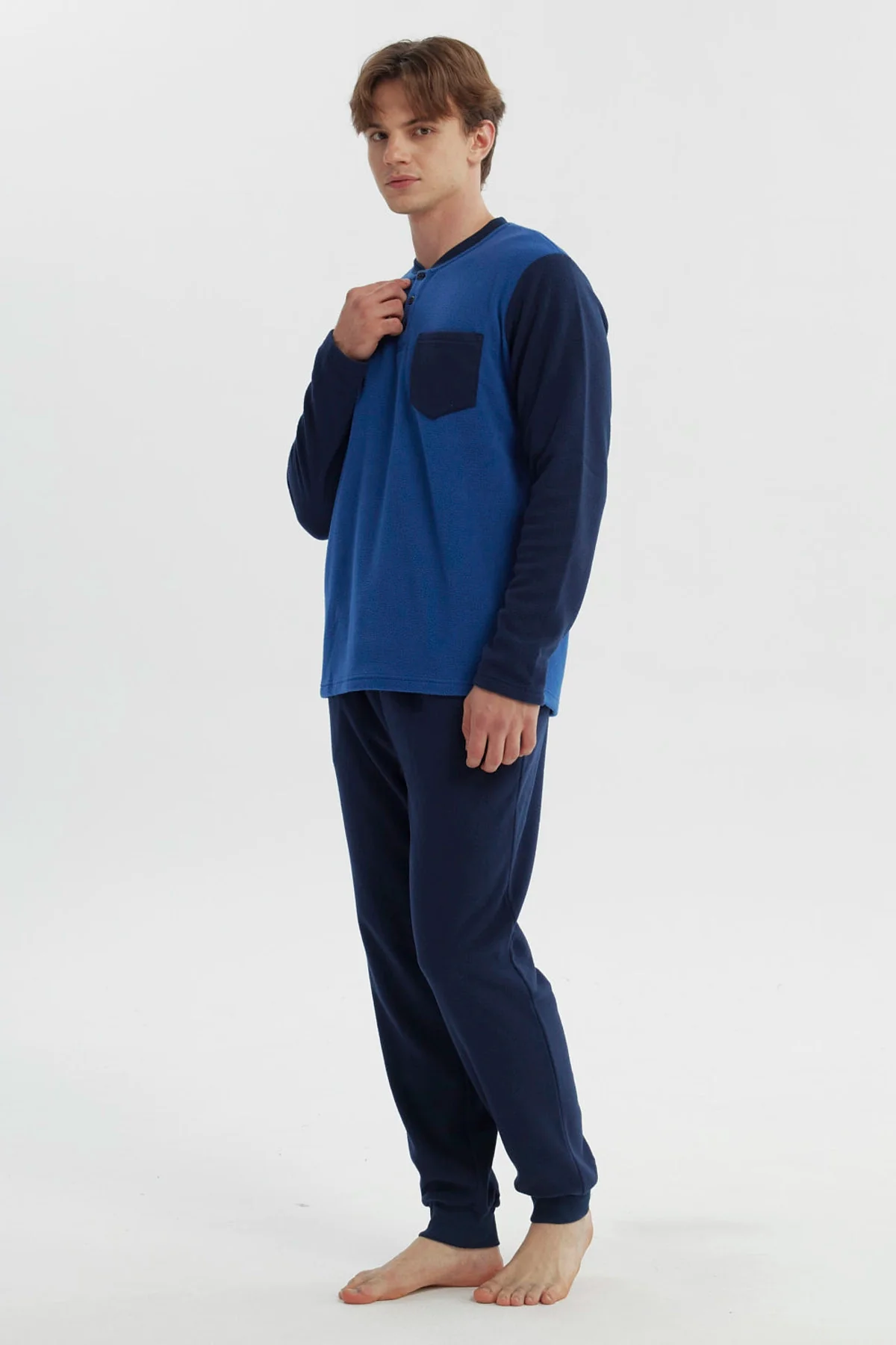 Pijama Hombre Pijama Polera Y Pantalón Azul - Image 4