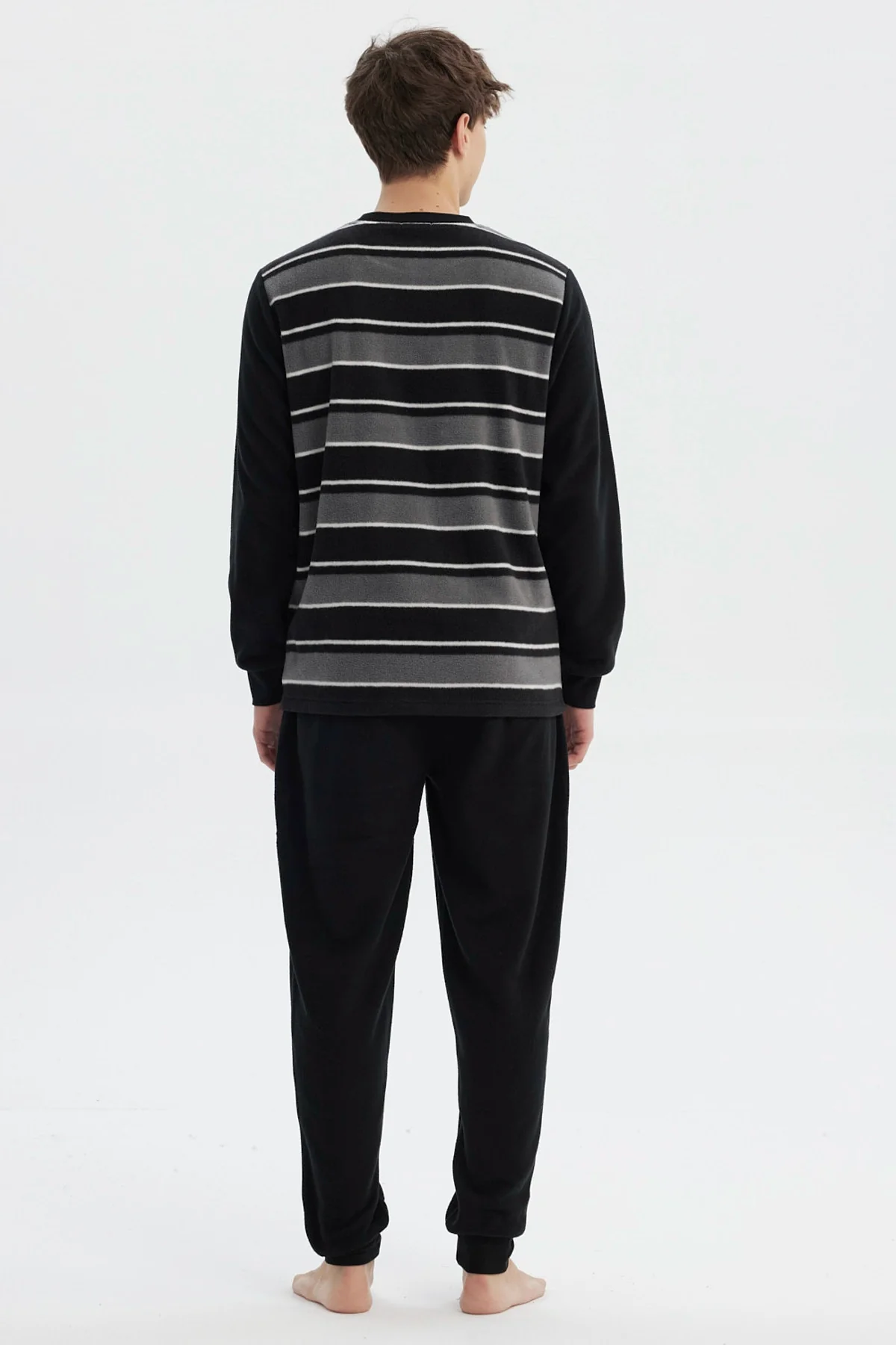 Pijama Hombre Pijama Polera Y Pantalón Negro - Image 3