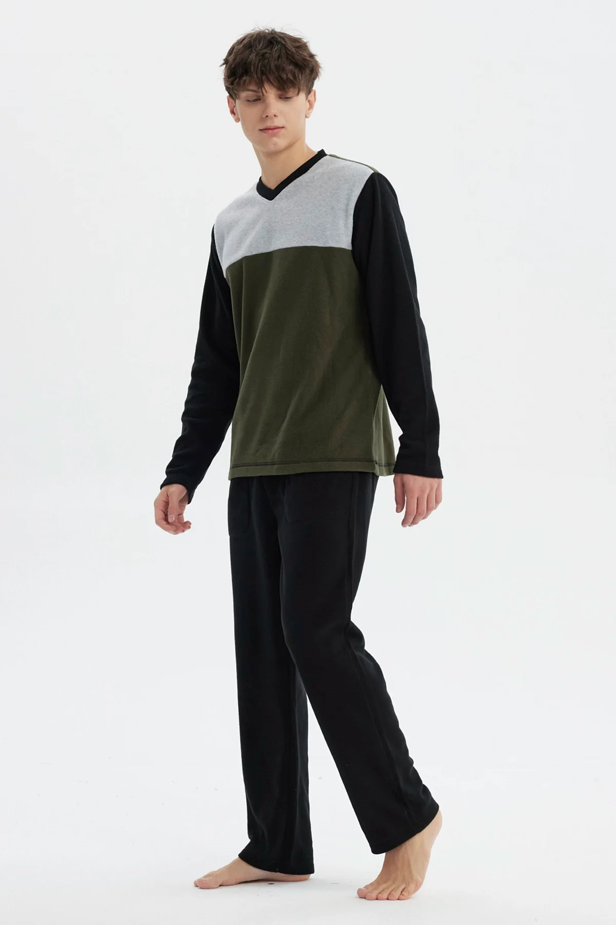 Pijama Hombre Pijama Polera Y Pantalón Negro - Image 4