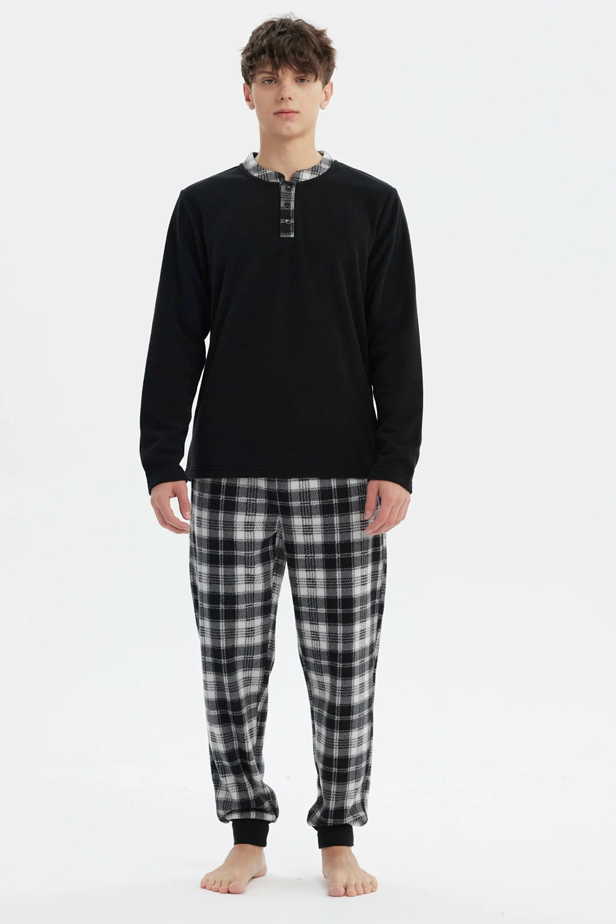 Pijama Hombre Pijama Polera Y Pantalón Negro