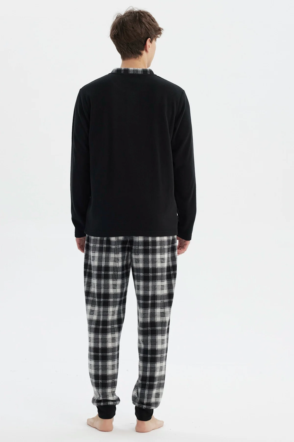 Pijama Hombre Pijama Polera Y Pantalón Negro - Image 4