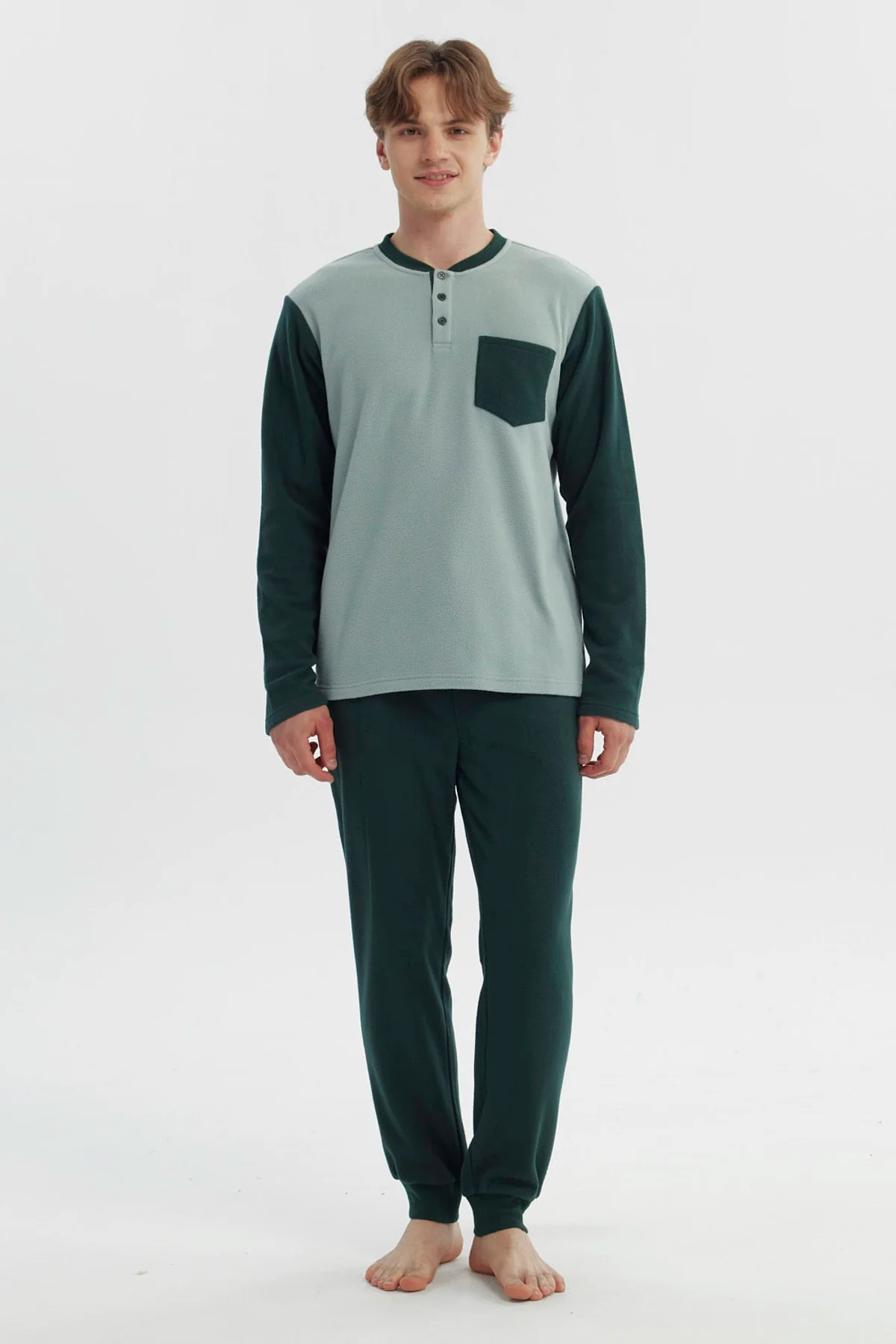 Pijama Hombre Pijama Polera Y Pantalón Verde