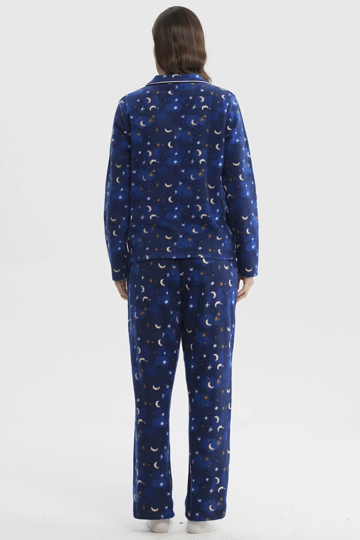 Pijama Mujer Cuello V Azul - Image 3