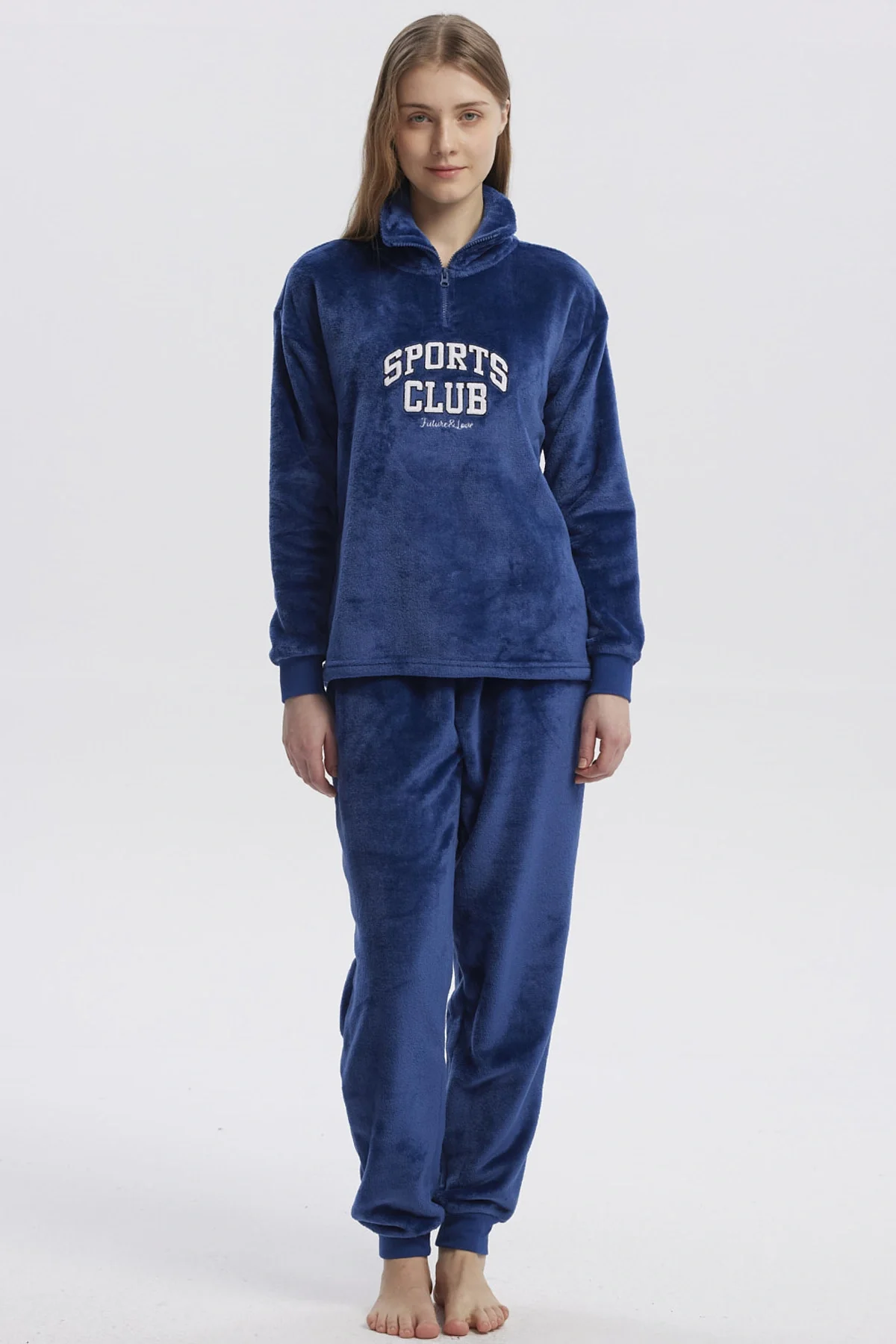 Pijama Mujer Pijama Polera Y Pantalón Azul