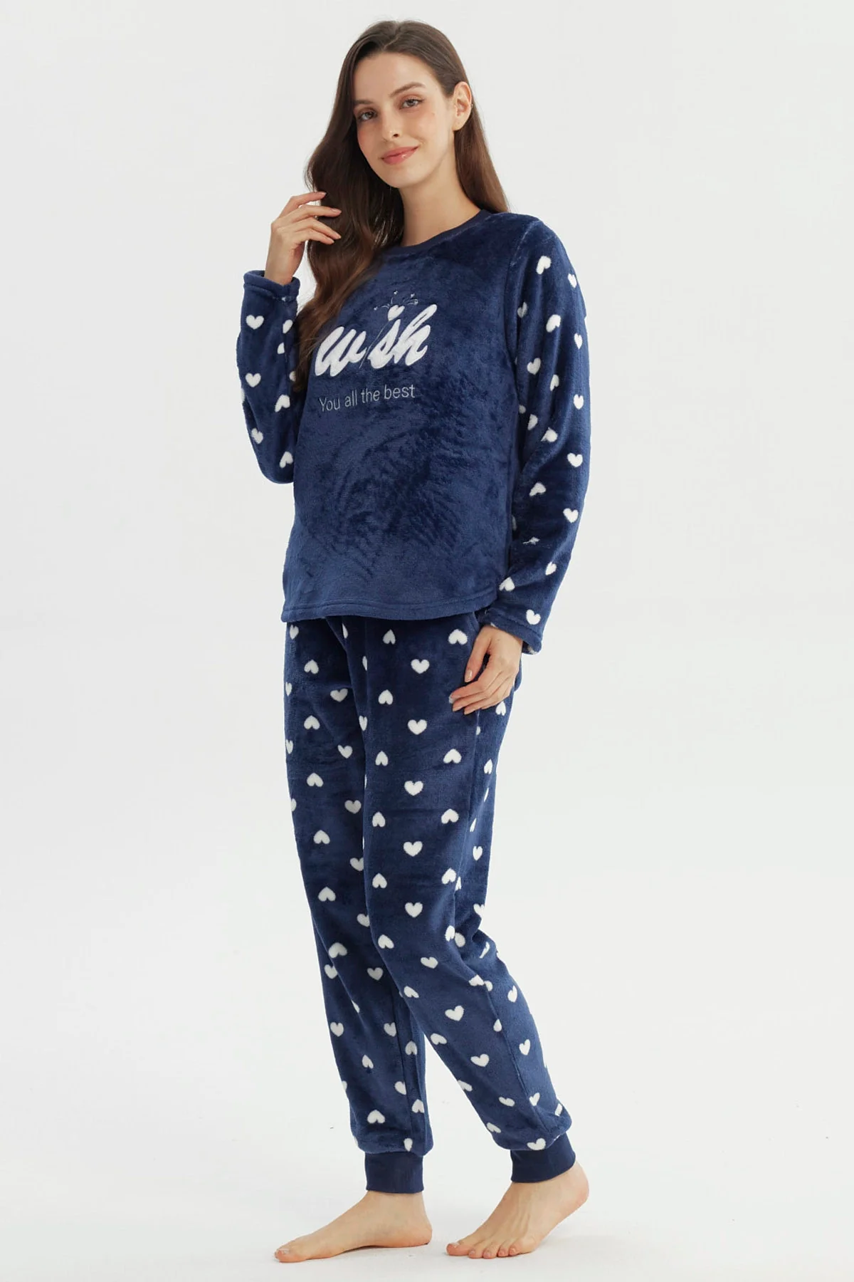 Pijama Mujer Pijama Polera Y Pantalón Azul - Image 3
