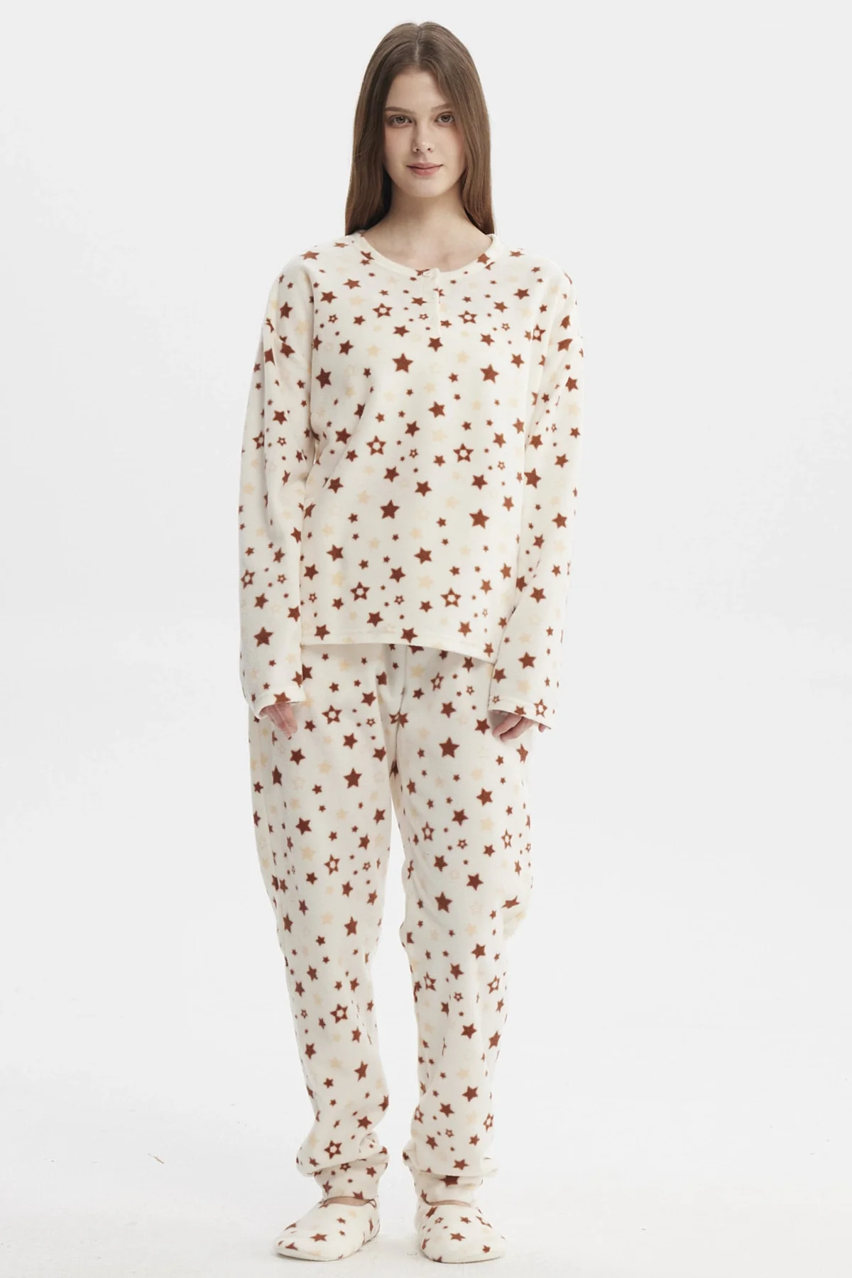 Pijama Mujer Pijama Polera Y Pantalón Crudo