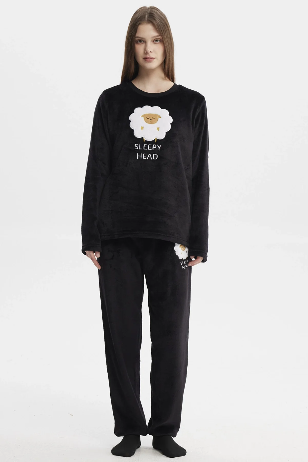 Pijama Mujer Pijama Polera Y Pantalón Negro