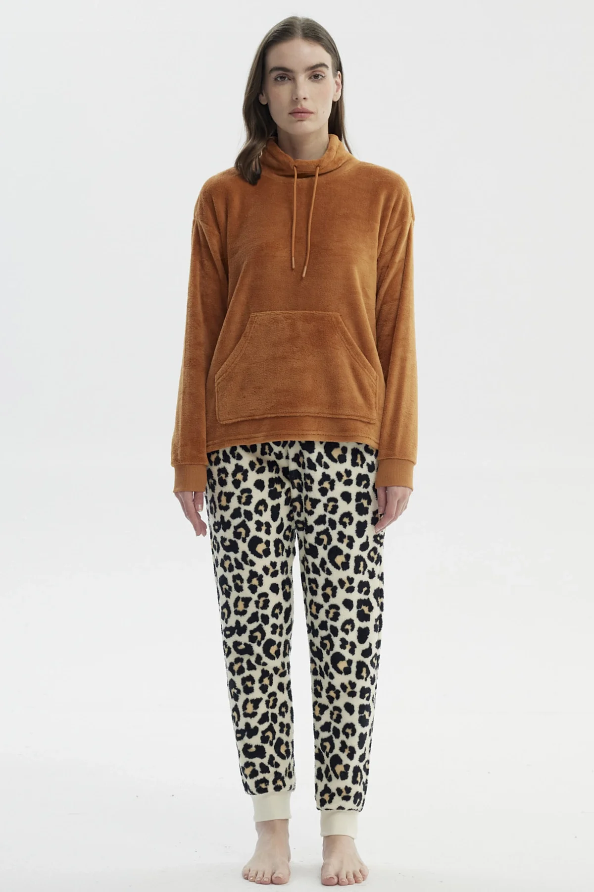 Pijama Mujer Polera Y Pantalón Beige