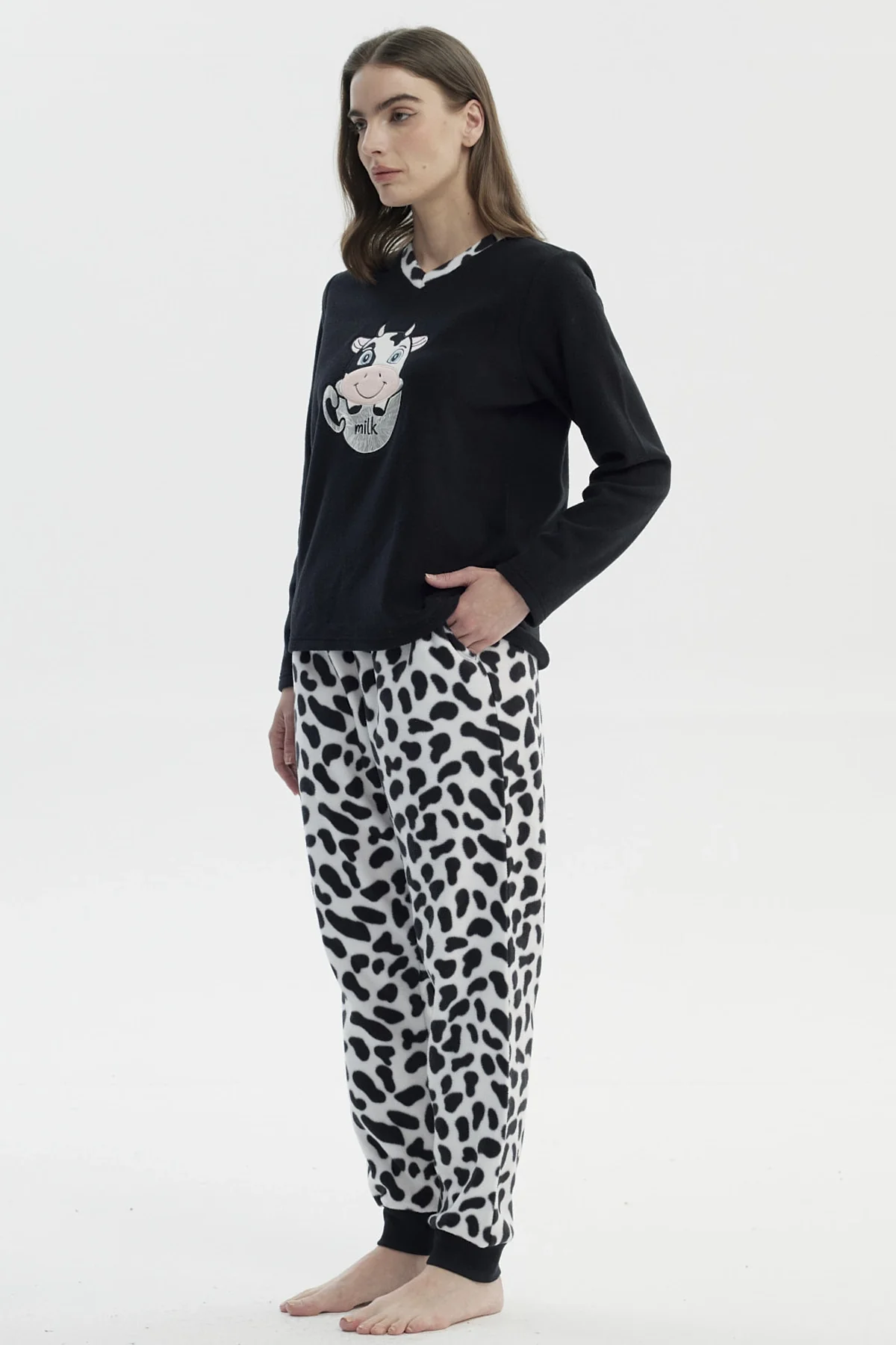 Pijama Mujer Polera Y Pantalón Negro - Image 4