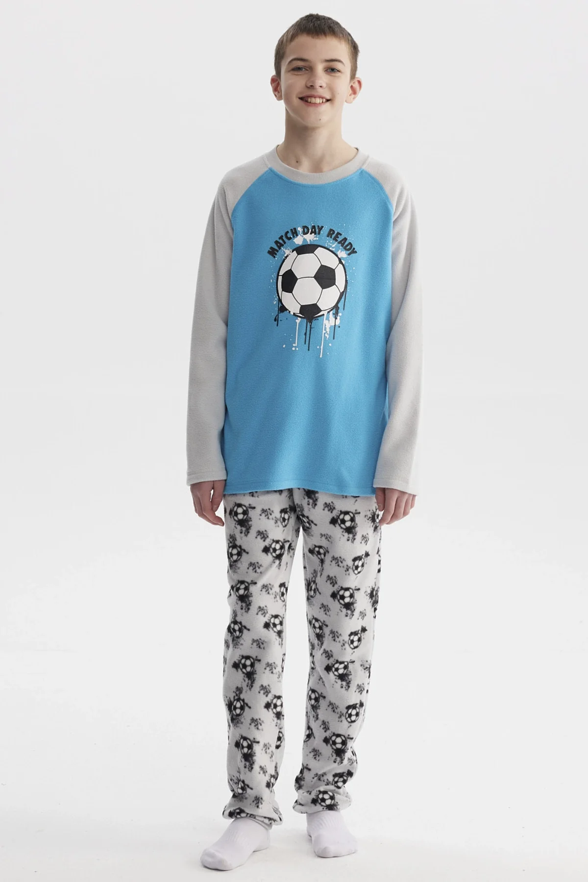 Pijama Niño Polera Y Pantalón Gris