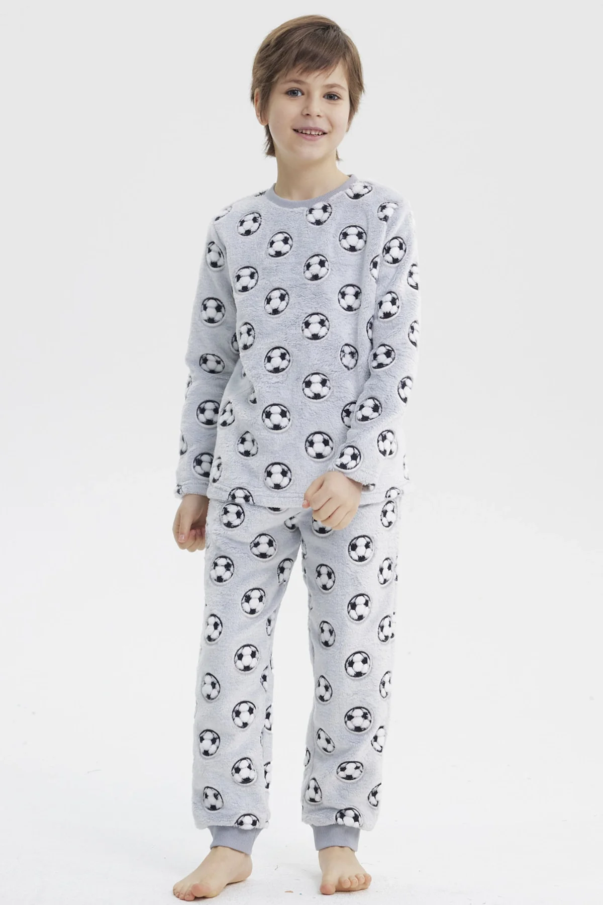 Pijama Niño Polera Y Pantalón Luminoso Gris