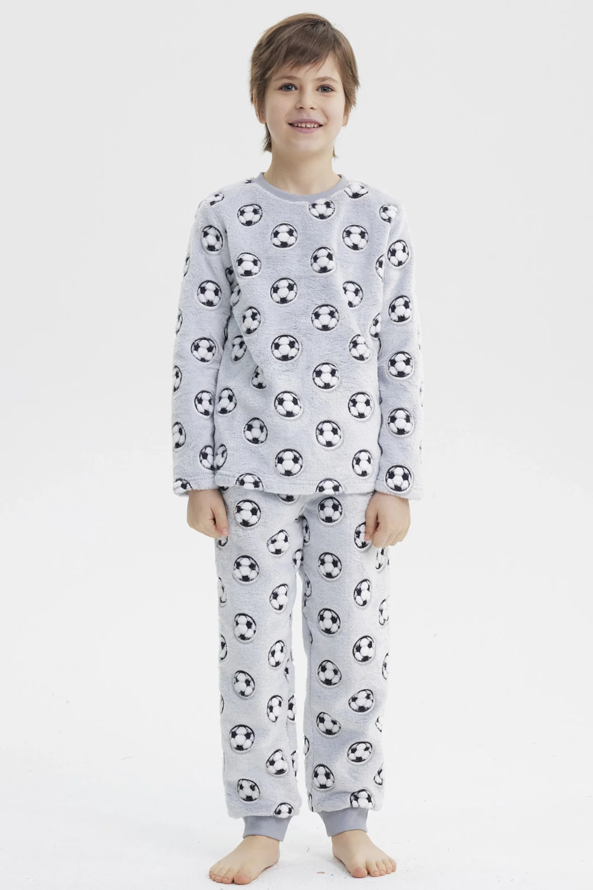 Pijama Niño Polera Y Pantalón Luminoso Gris - Image 4