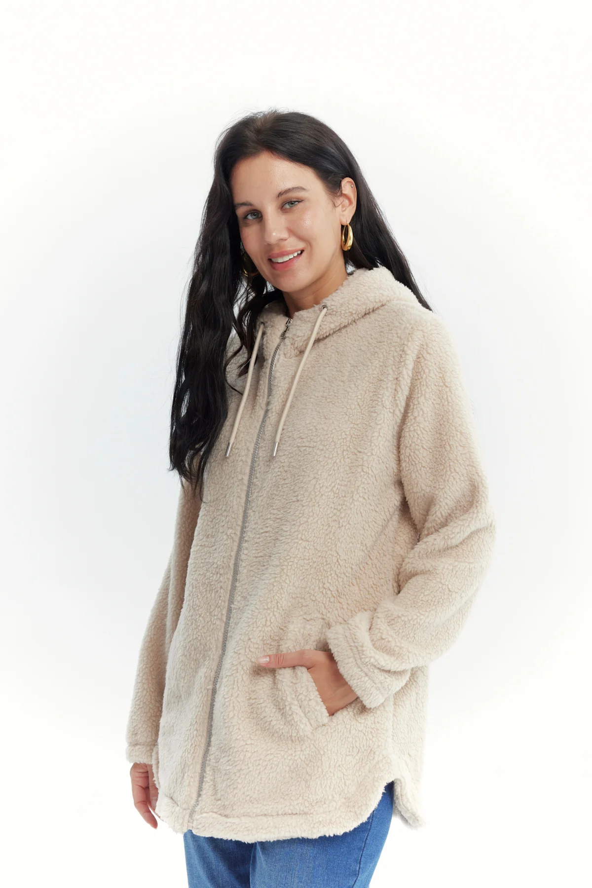 Polar Mujer Con Aplicación Beige - Image 2