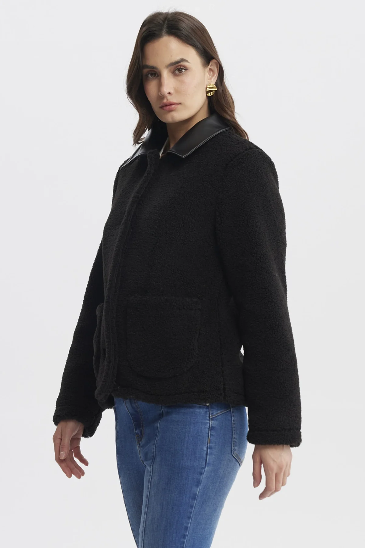 Polar Mujer Cotelé Canesú Y Bolsillo Negro - Image 2