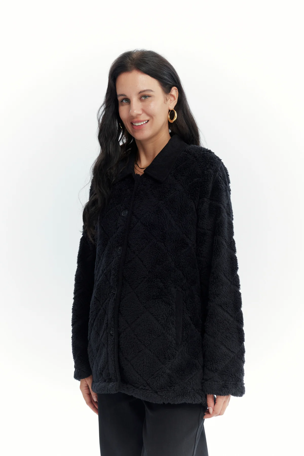 Polar Mujer Cuello Camisero Negro - Image 2