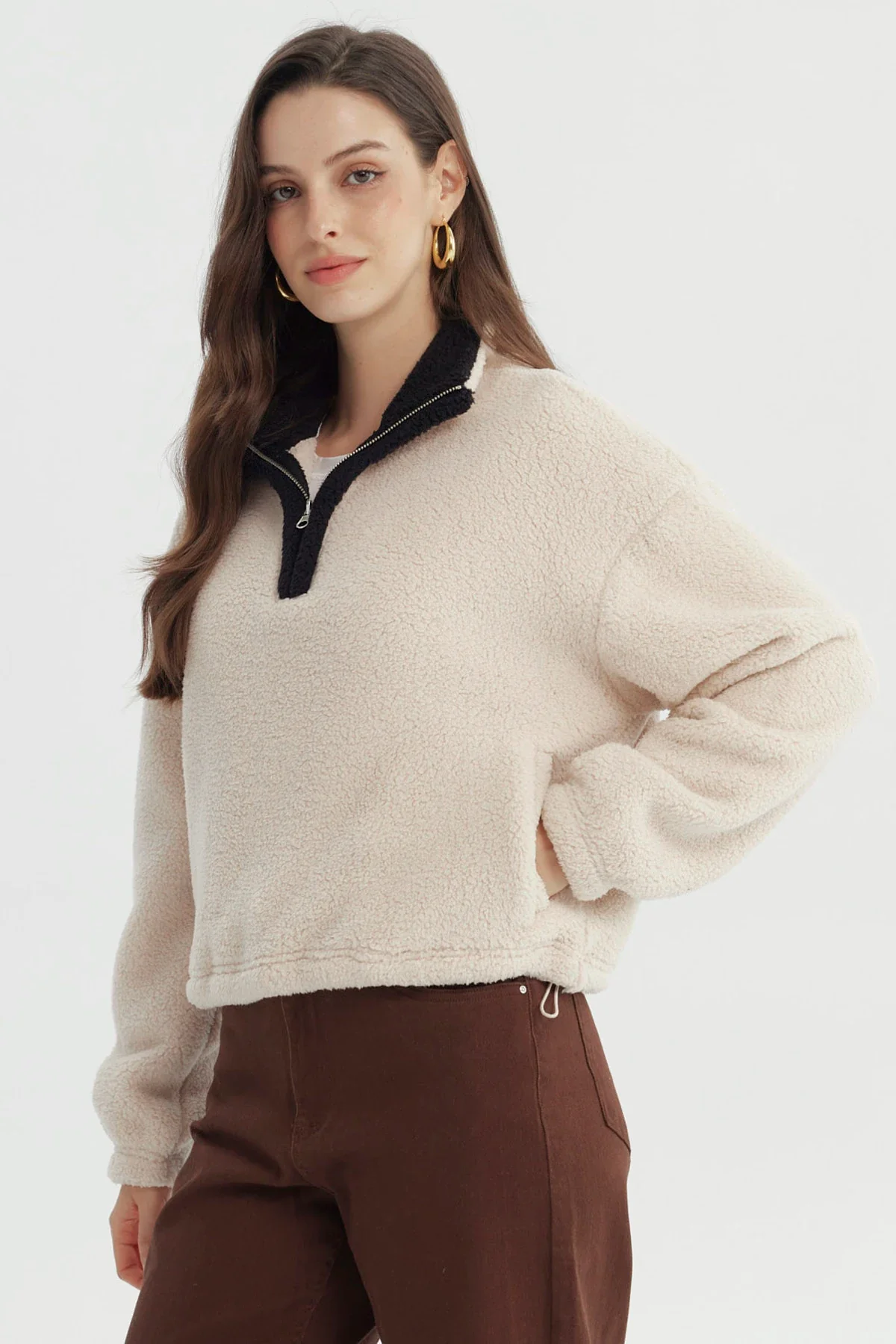 Polar Mujer Hoodie Beige Claro - Image 2