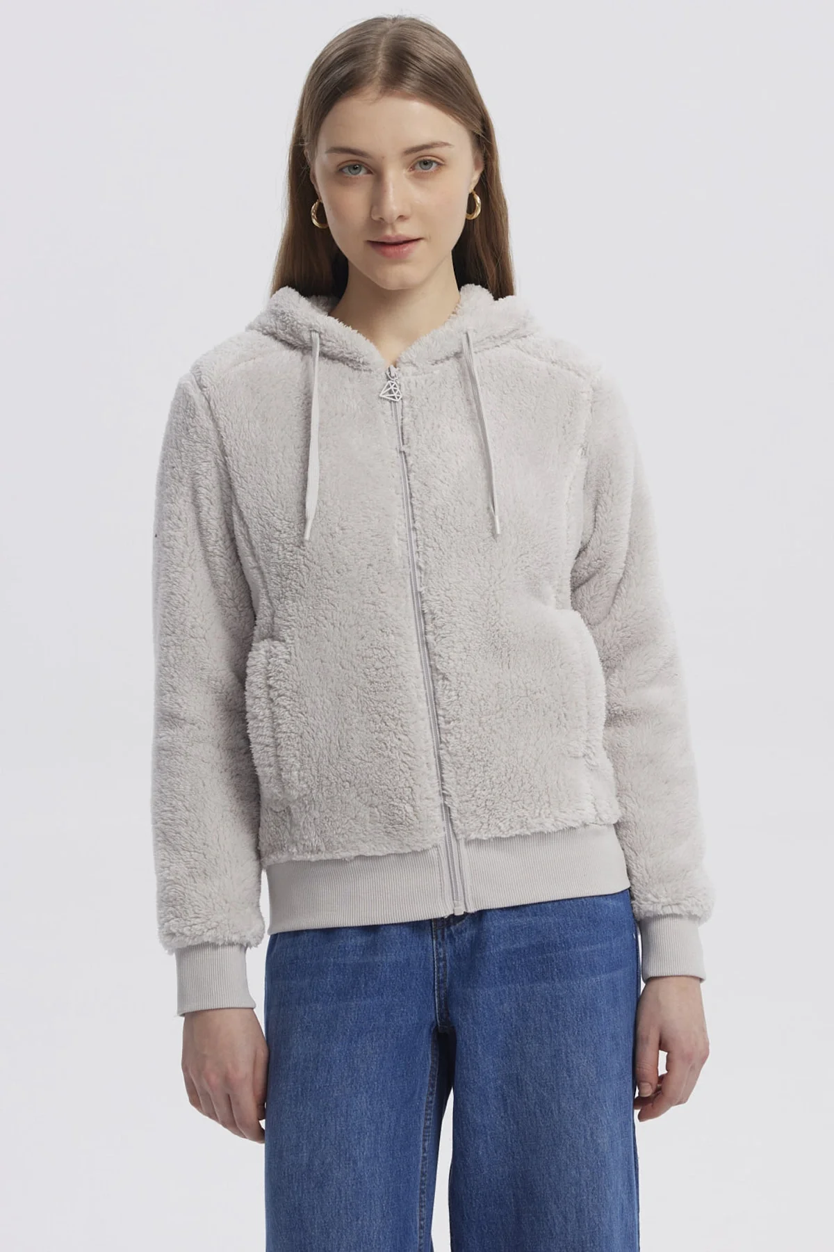 Polar Mujer Peludo Gris
