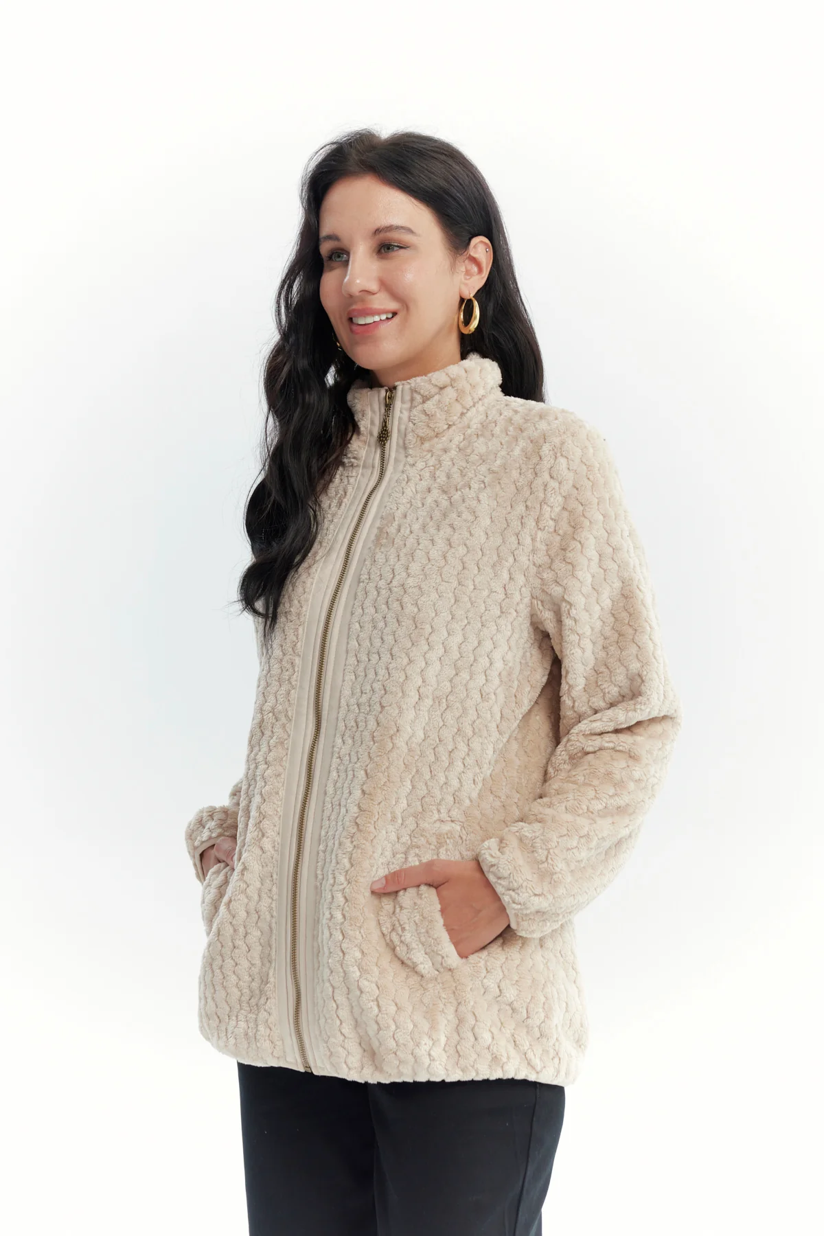 Polar Mujer Textura Beige Oscuro - Image 2