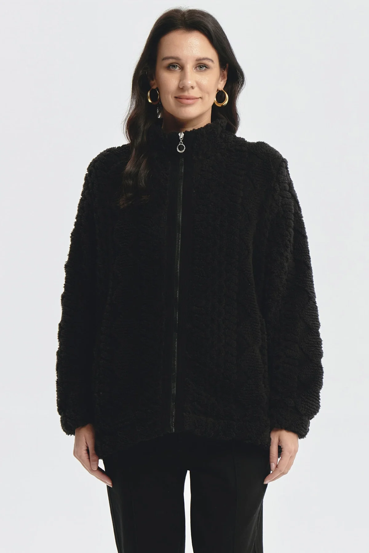 Polar Mujer Textura Negro