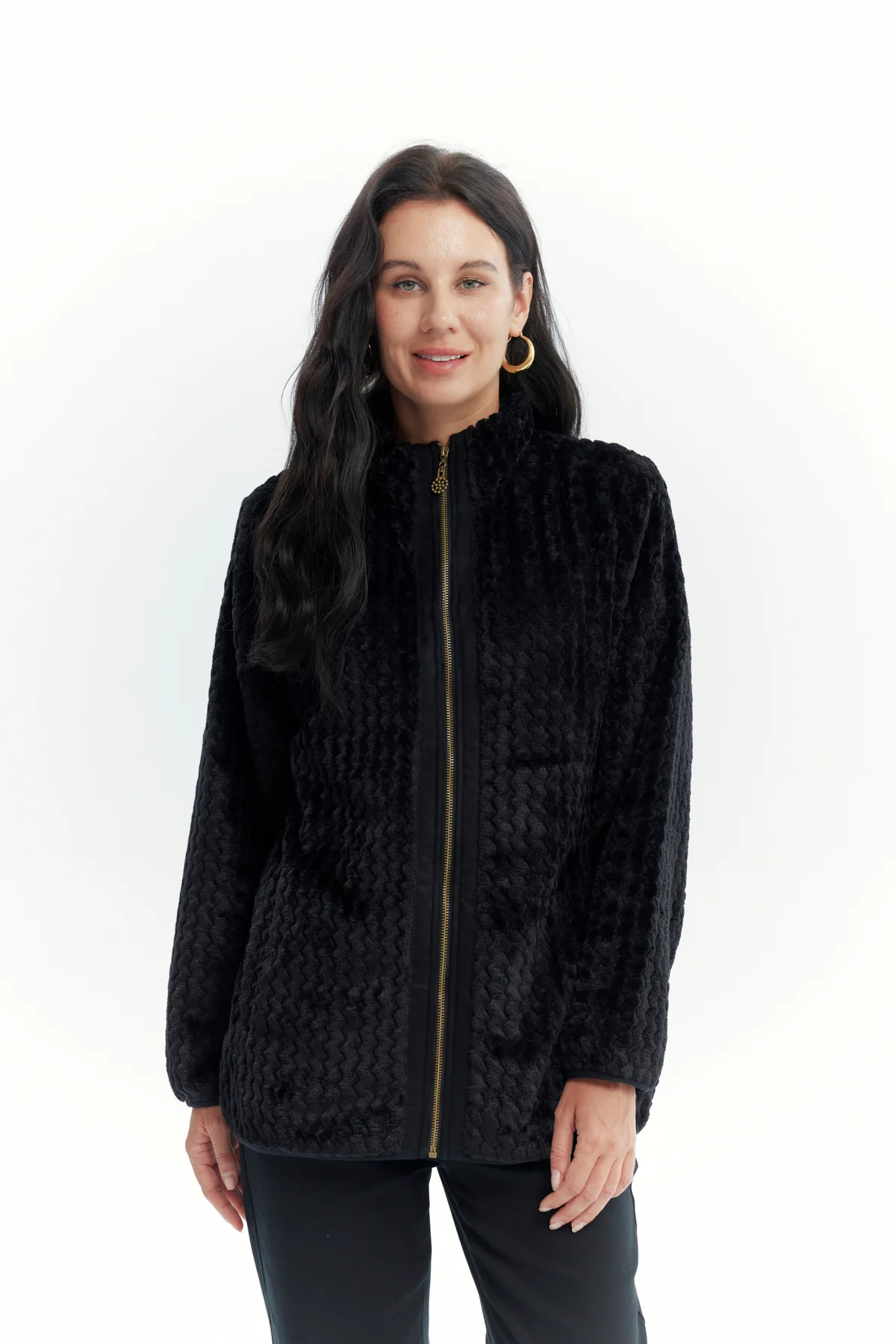 Polar Mujer Textura Negro