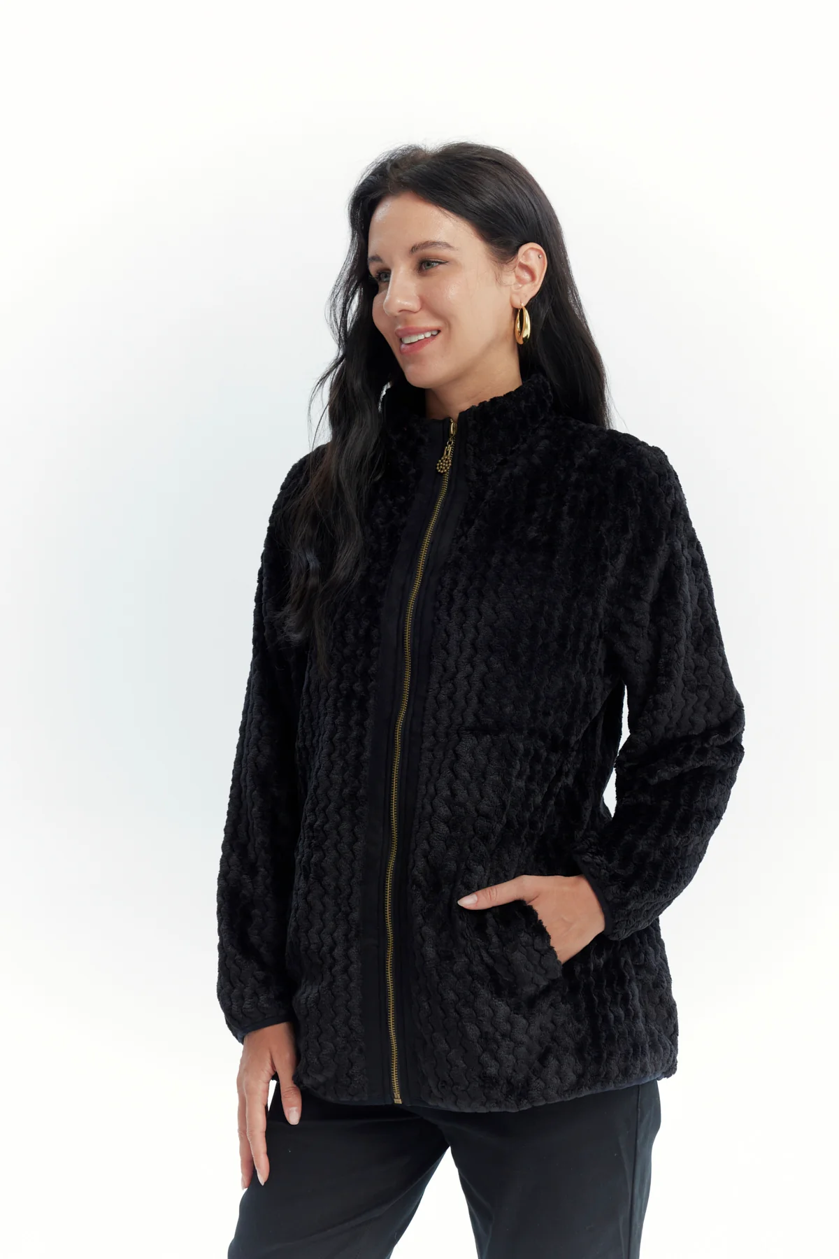 Polar Mujer Textura Negro - Image 2