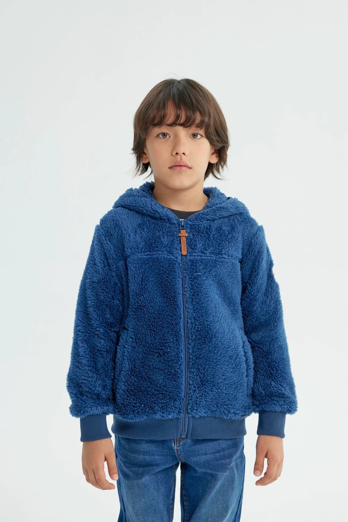 Polar Niño Básico Peludo Azul Petroleo
