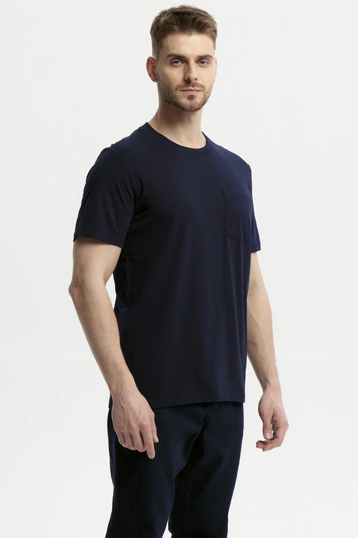 Polera Hombre Básica Con Bolsillo Azul Marino - Image 2