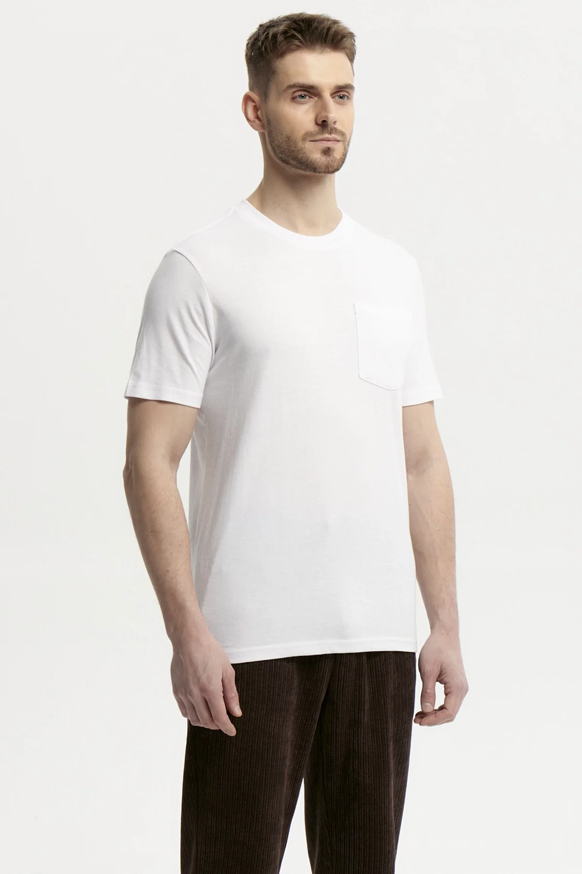 Polera Hombre Básica Con Bolsillo Blanco - Image 2