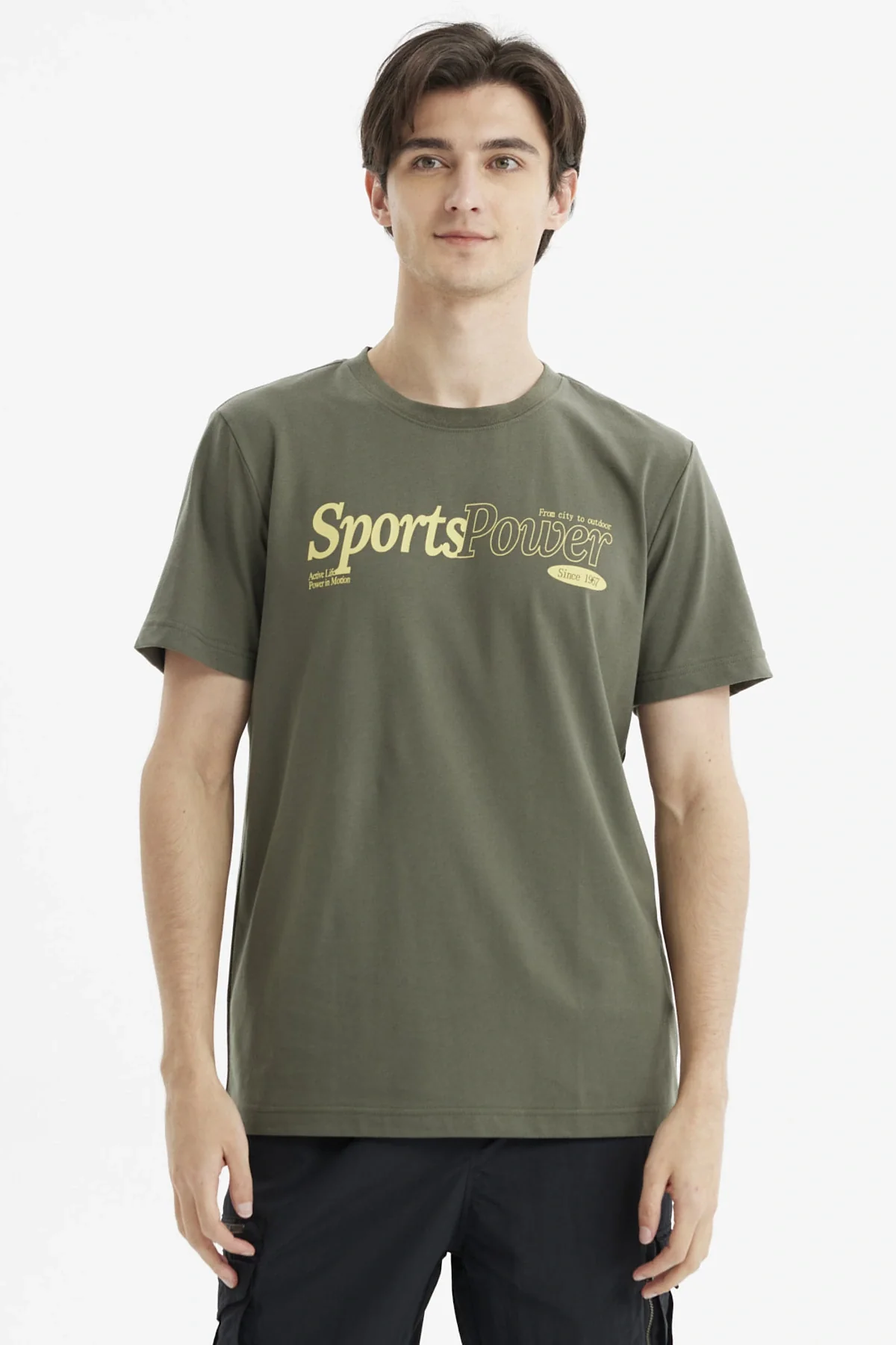 Polera Hombre Basket Verde Militar