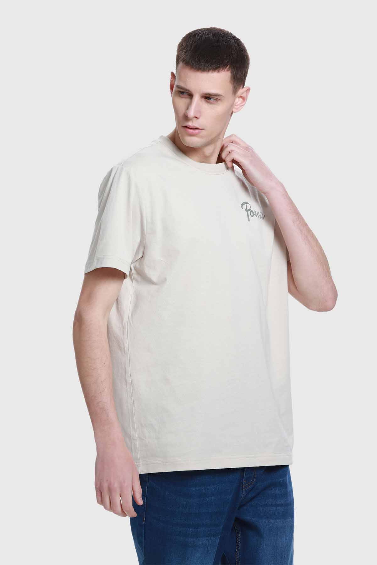 Polera Hombre Doble Print Beige - Image 2