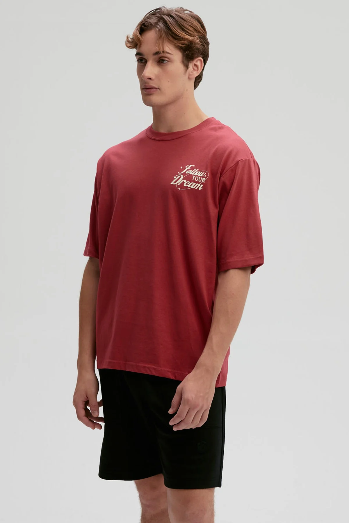 Polera Hombre Doble Print Rojo